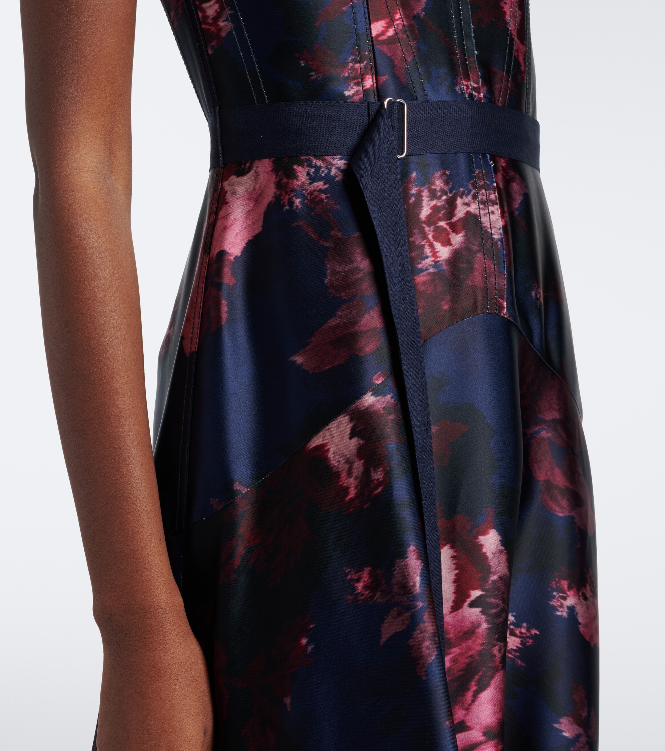 Erdem Erdem Belted floral bustier dress