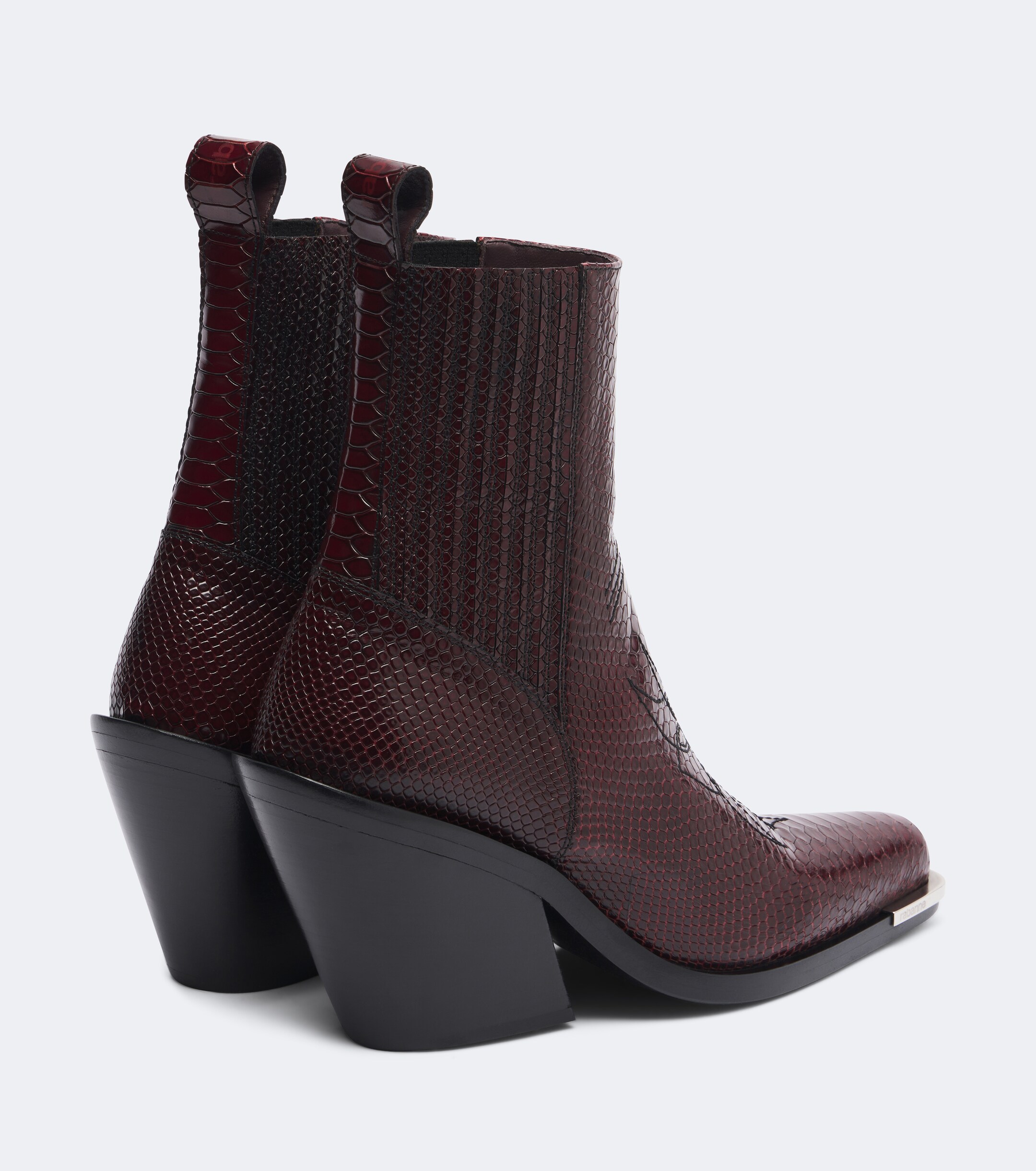 Rabanne Rabanne Snake-effect leather cowboy boots