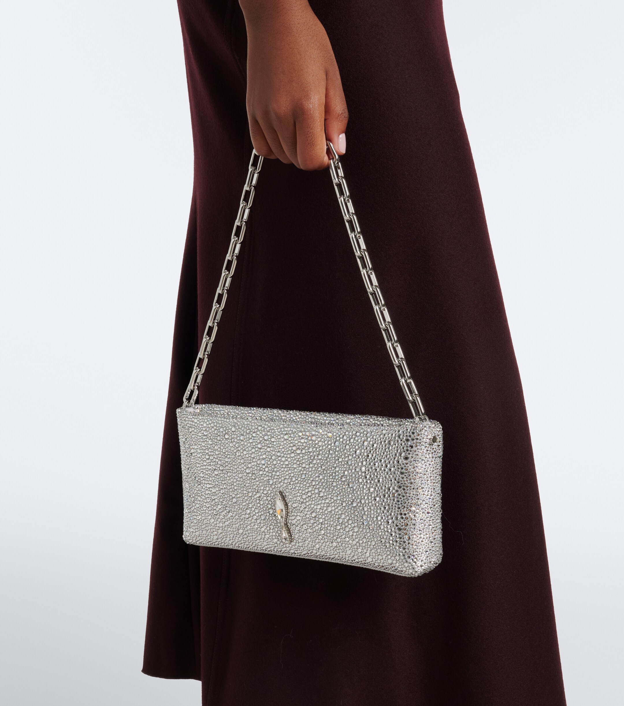 CHRISTIAN LOUBOUTIN Maykimay Small embellished satin clutch