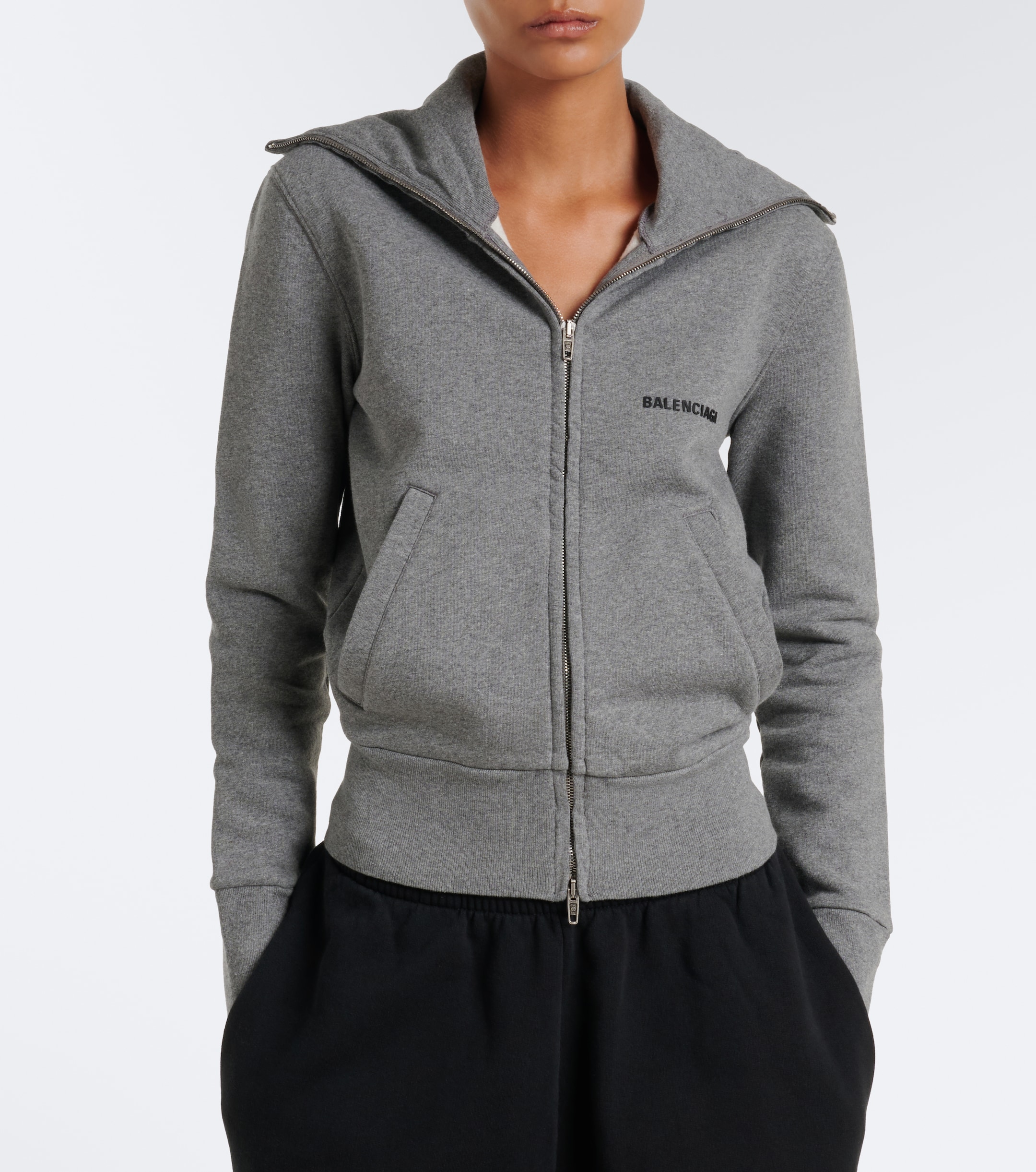 Balenciaga Balenciaga Logo cotton zip-up sweatshirt