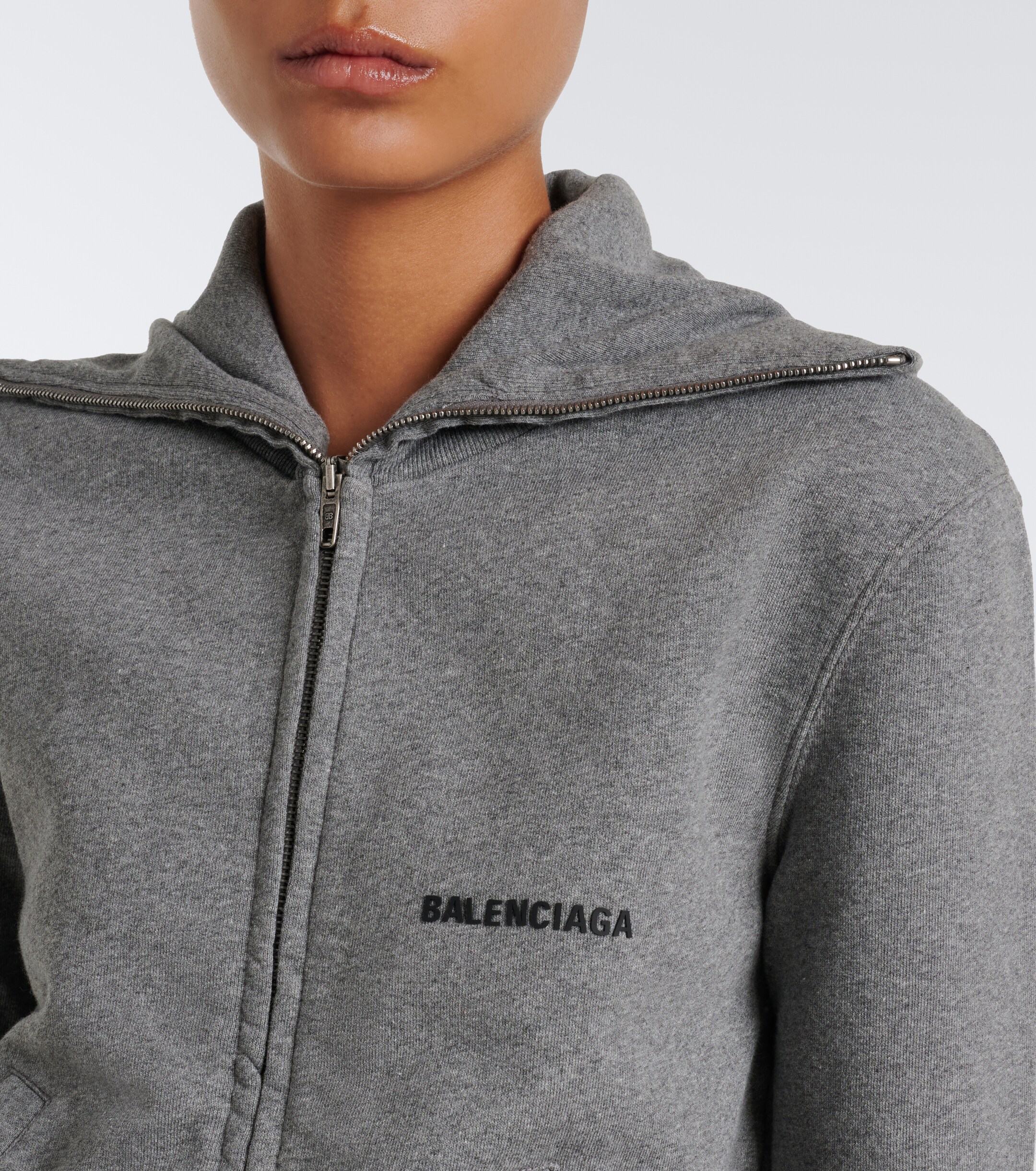 Balenciaga Balenciaga Logo cotton zip-up sweatshirt