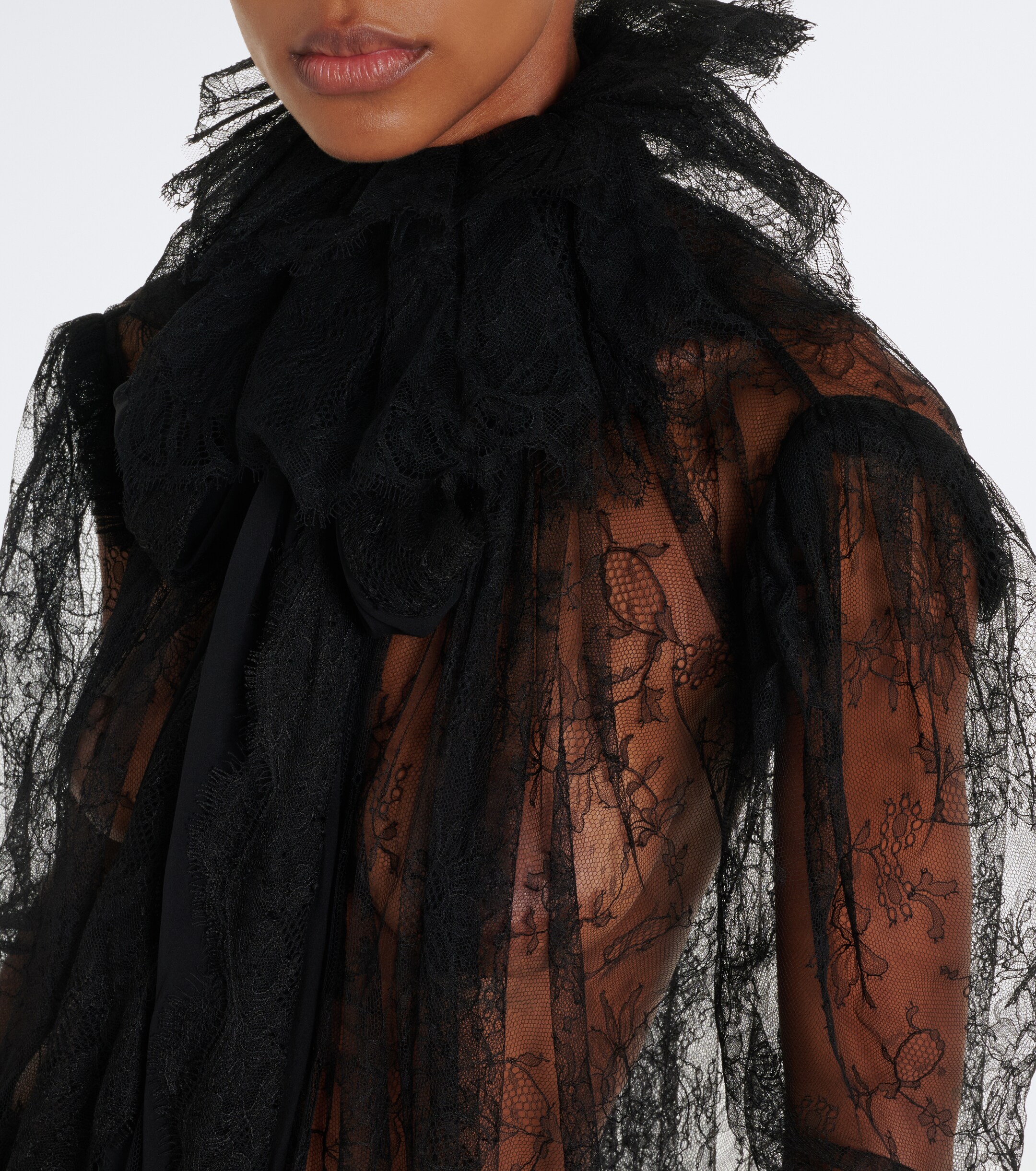 KHAITE Khaite Bonnie sheer lace blouse