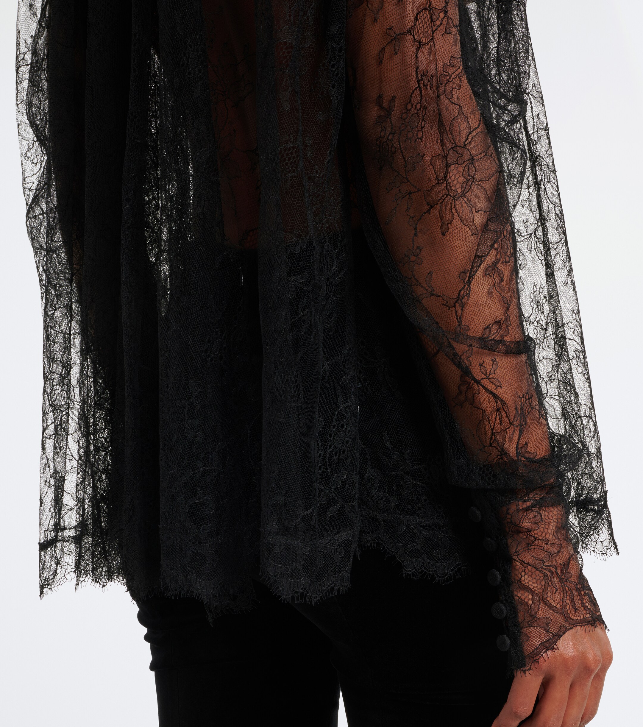 KHAITE Khaite Bonnie sheer lace blouse