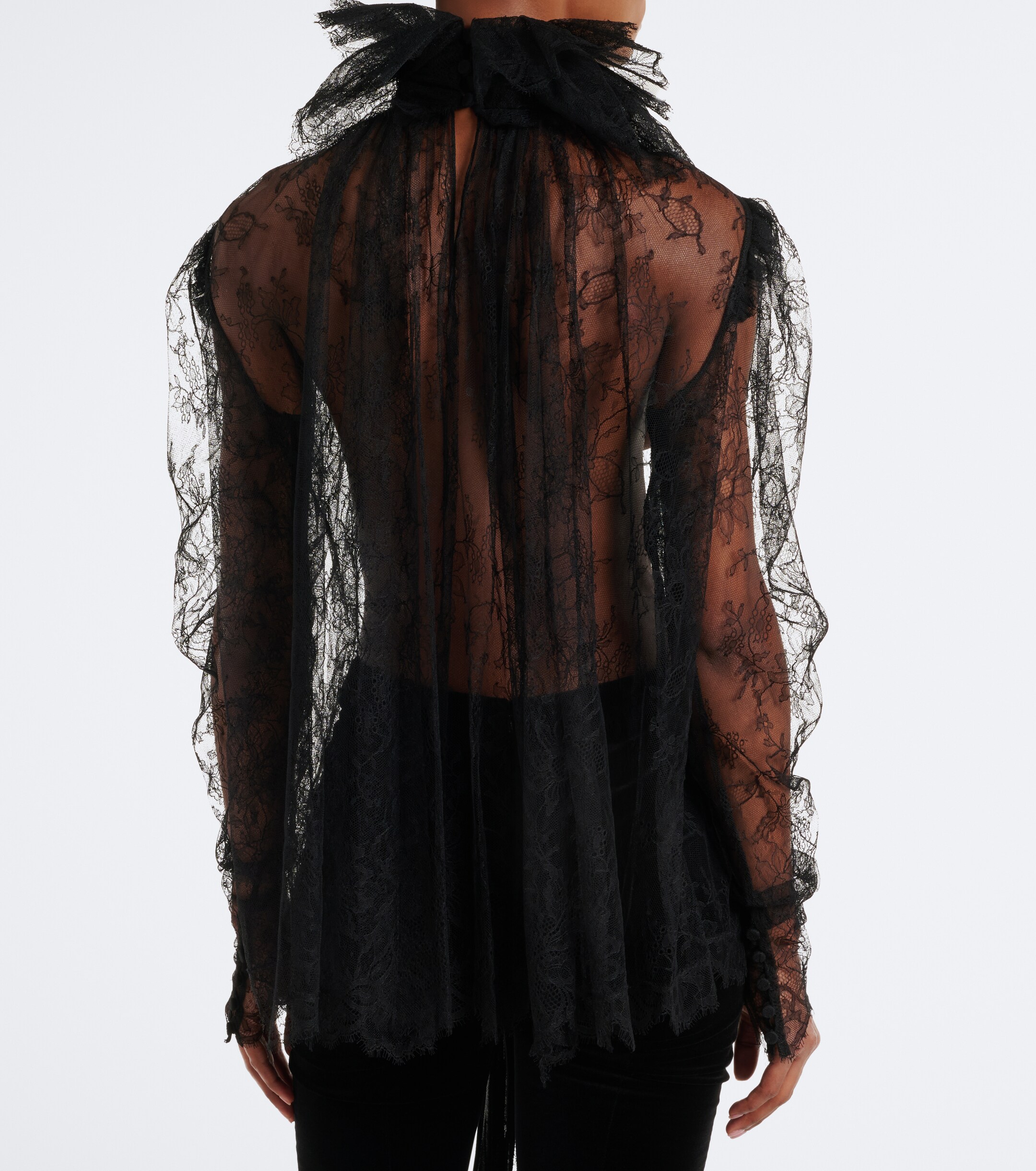 KHAITE Khaite Bonnie sheer lace blouse
