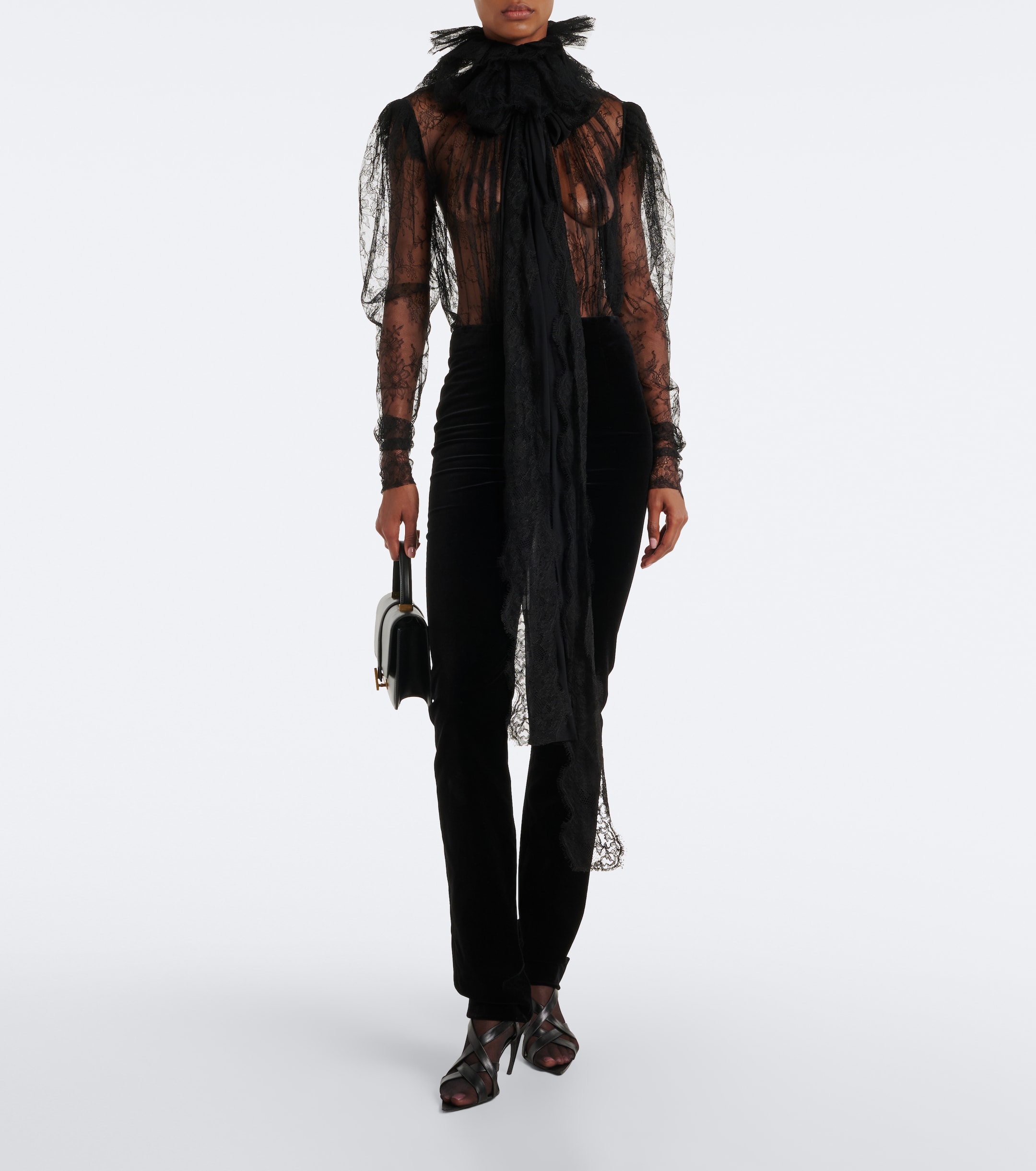 KHAITE Khaite Bonnie sheer lace blouse