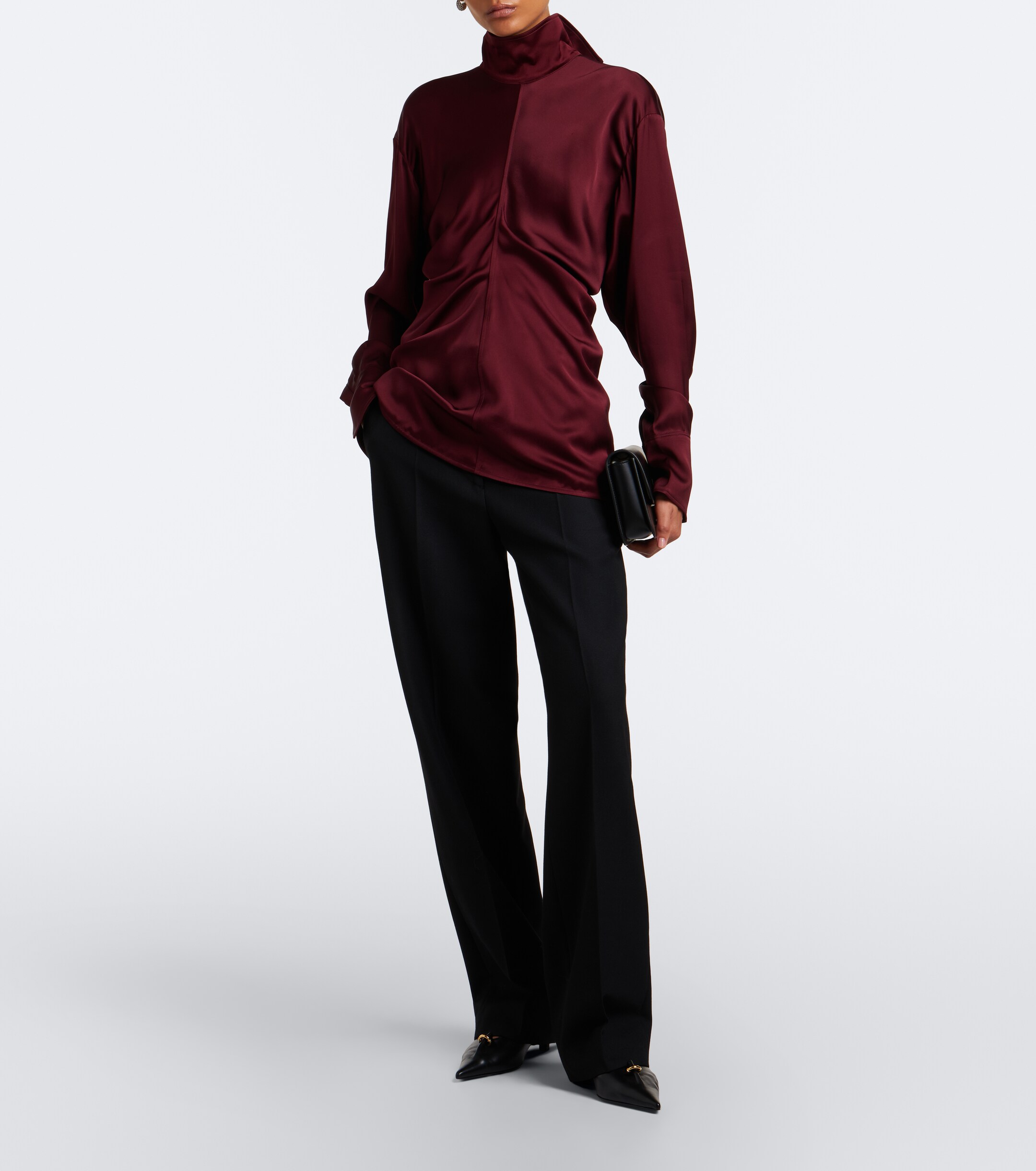 TOTEME Toteme Slouch draped crêpe satin blouse