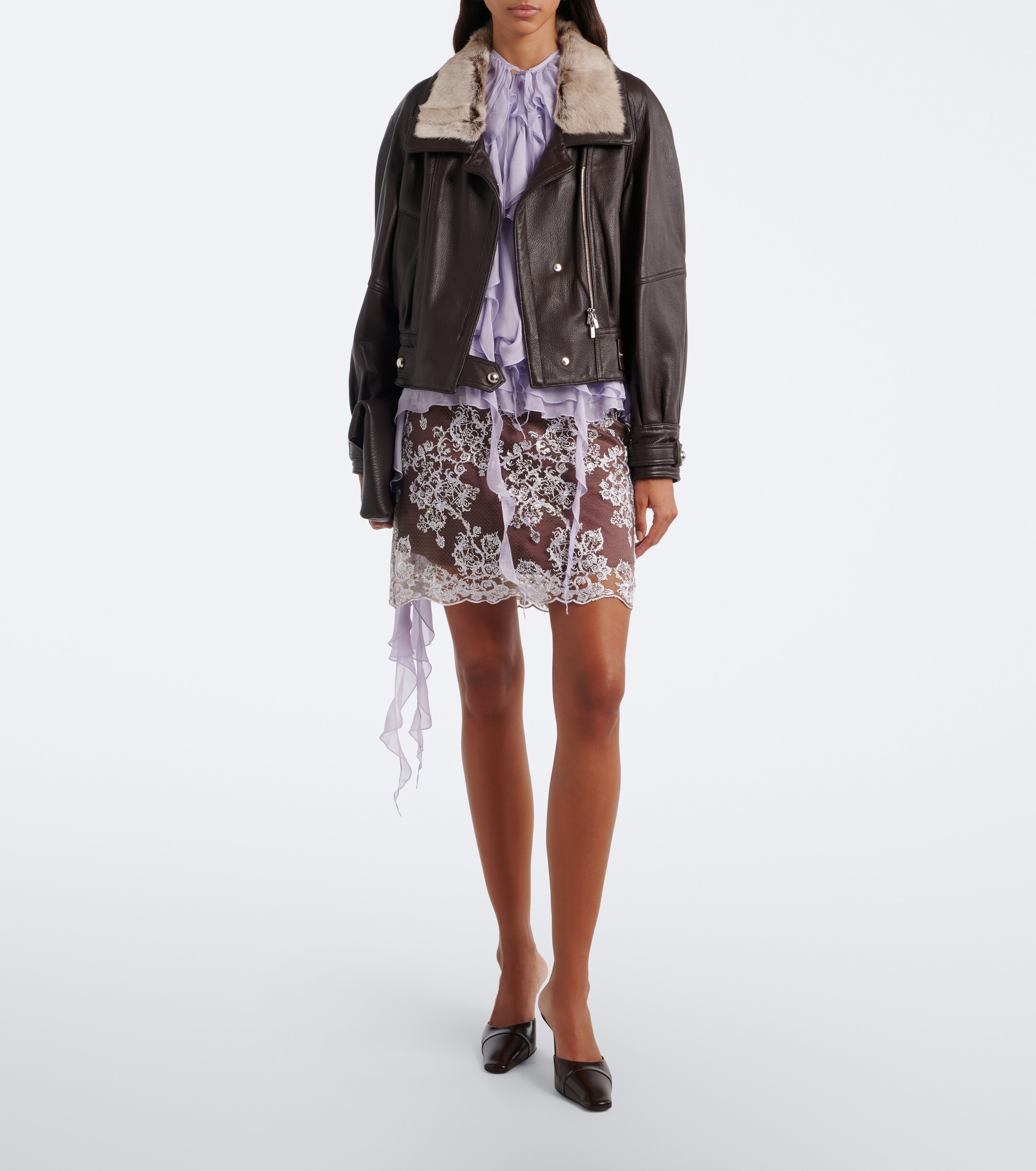 Jacques Wei Jacques Wei Embellished lace miniskirt