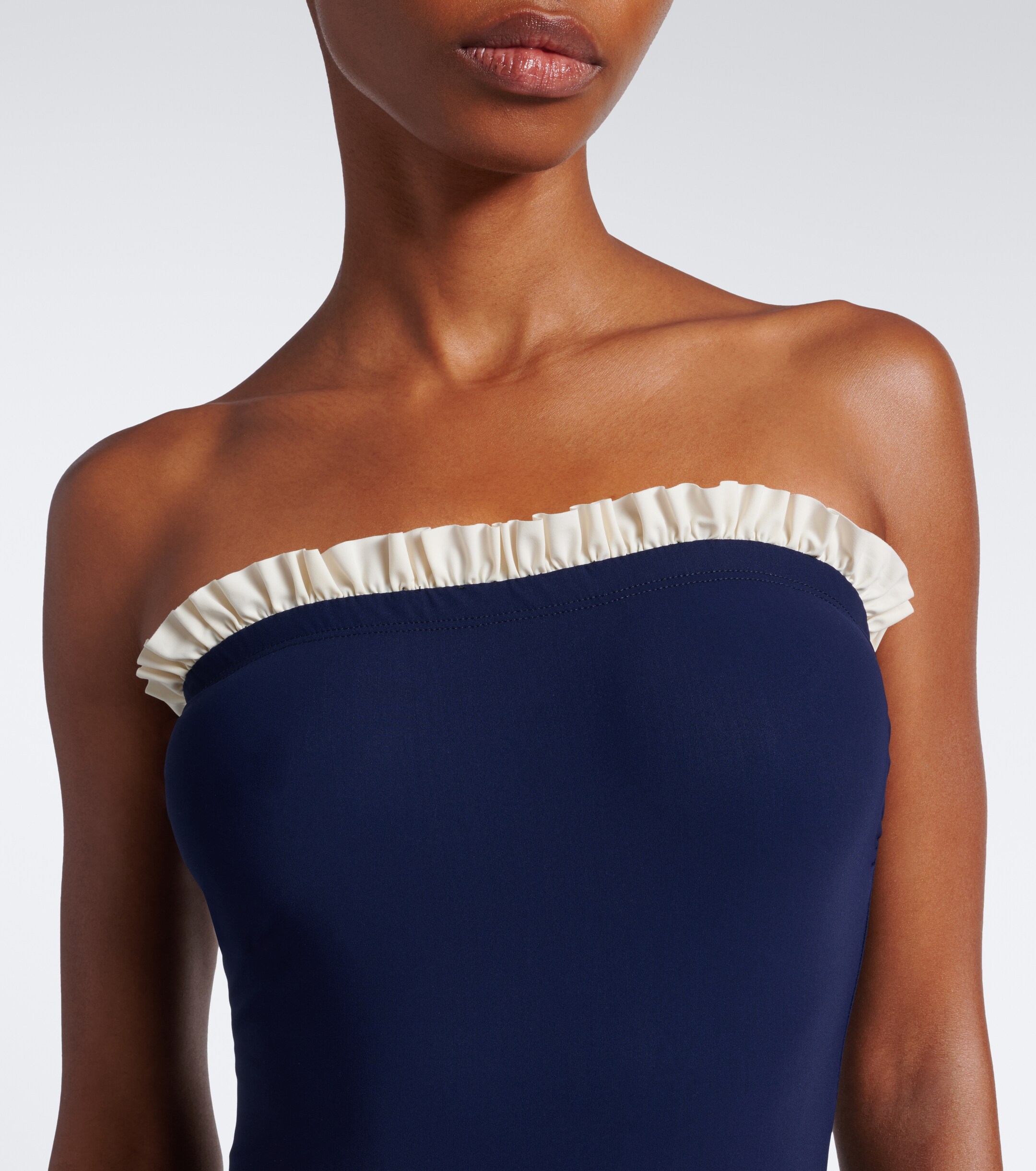 Karla Colletto Karla Colletto Basics ruffled strapless swimsuit