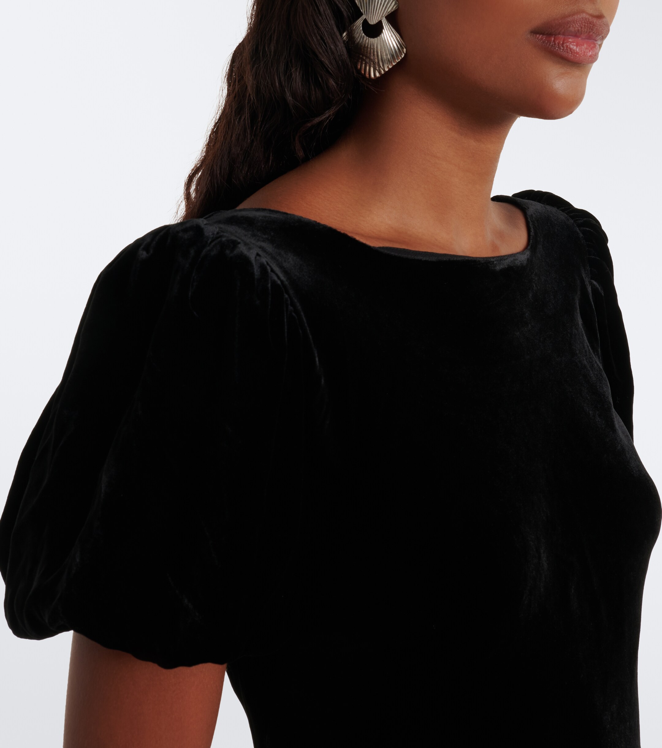 RIXO Rixo Anabella tiered velvet minidress