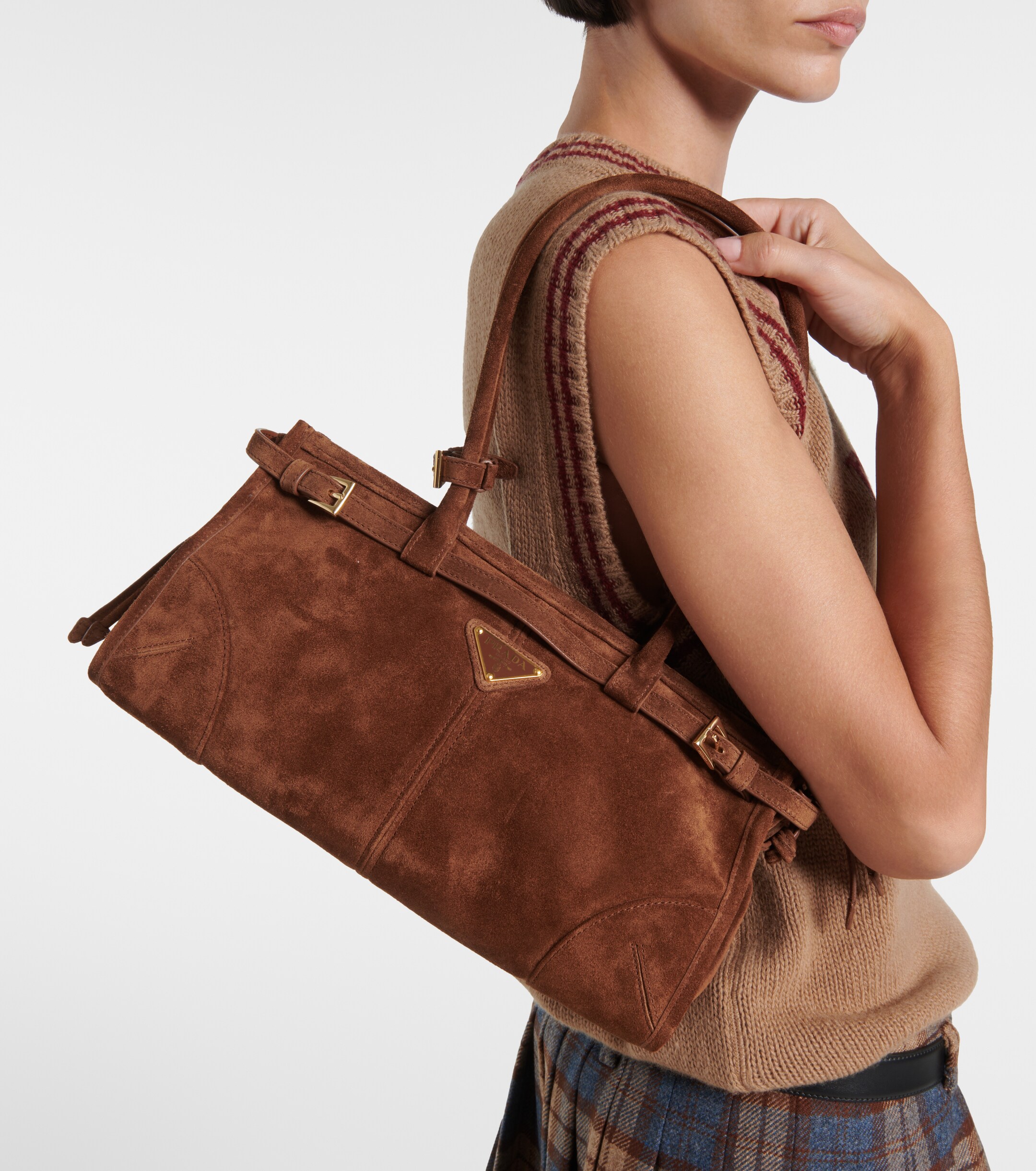 Prada Prada Bonnie Medium suede shoulder bag