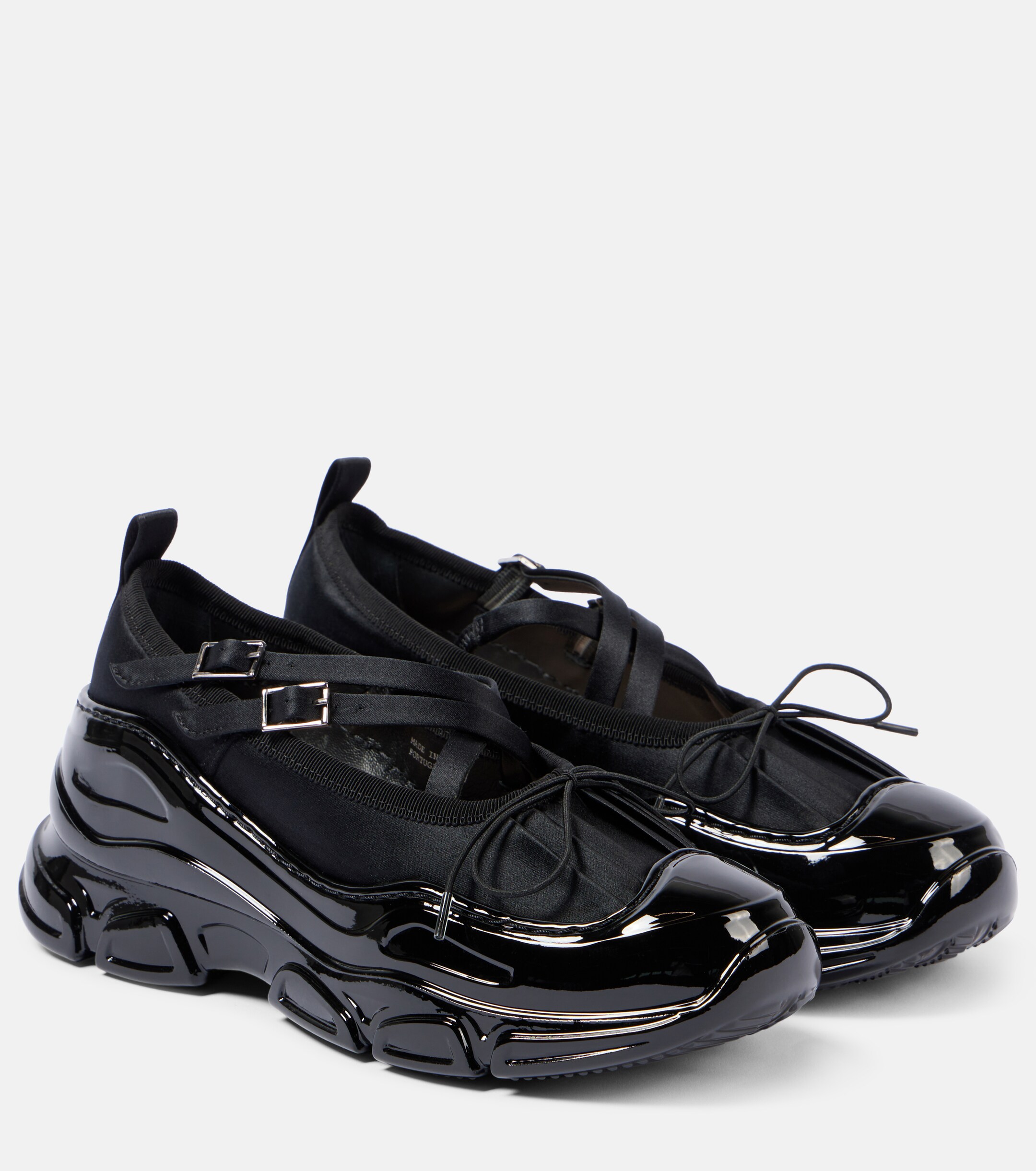 Simone Rocha - Crystal Buckle Tracker leather-trimmed shoes | Plush