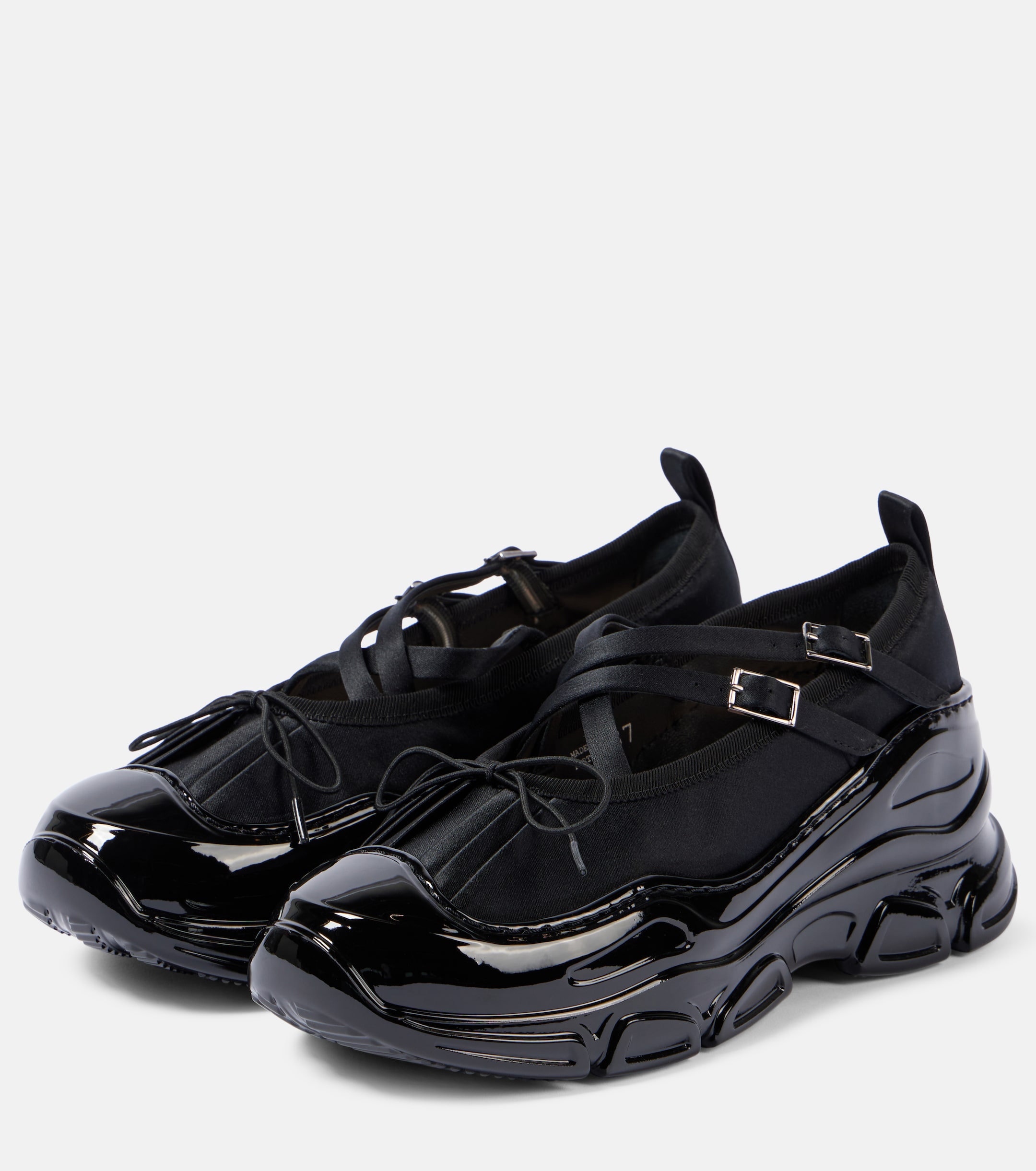 Simone Rocha - Crystal Buckle Tracker leather-trimmed shoes | Plush