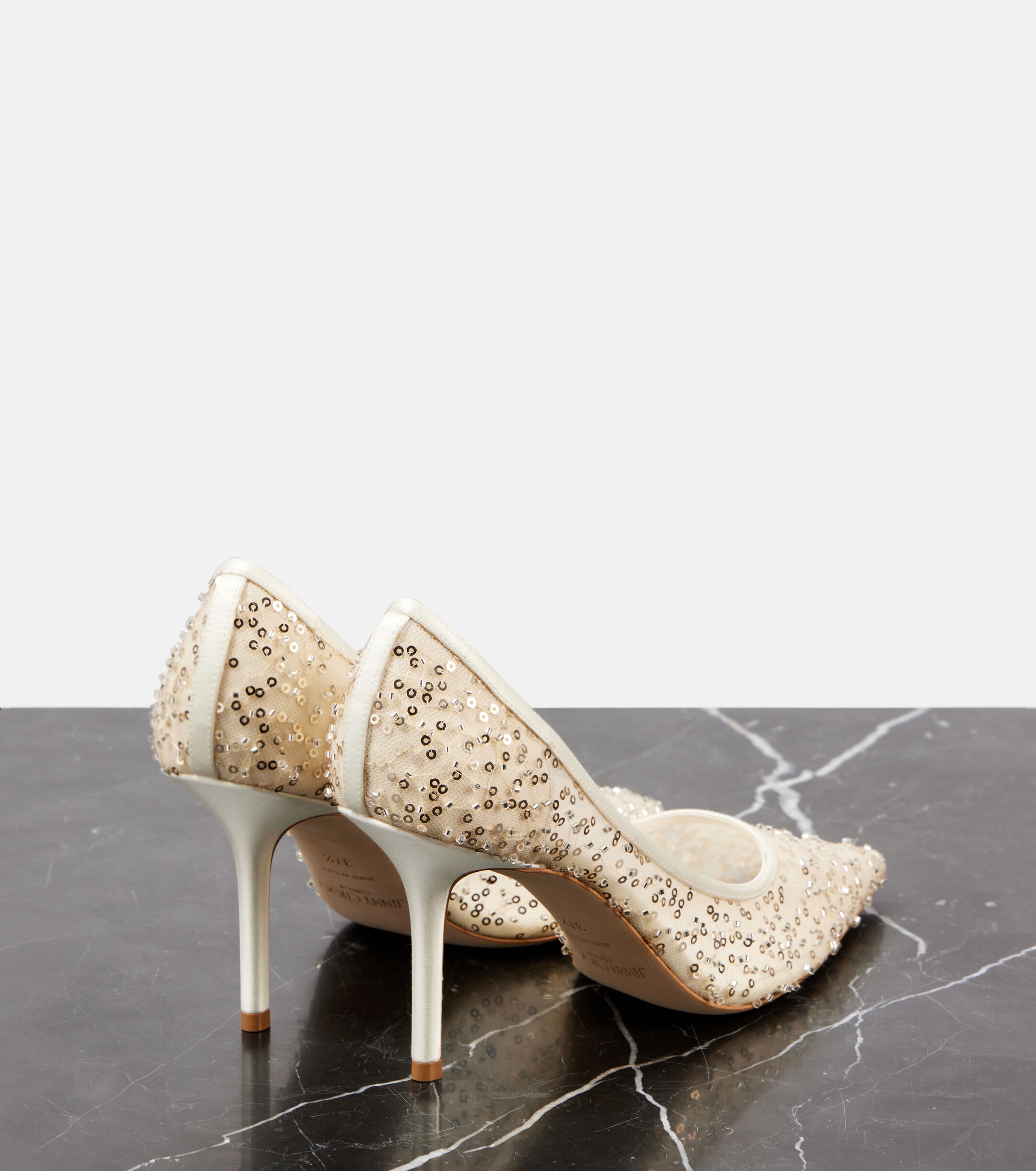 JIMMY CHOO Love 85 beaded mesh pumps thumbnail