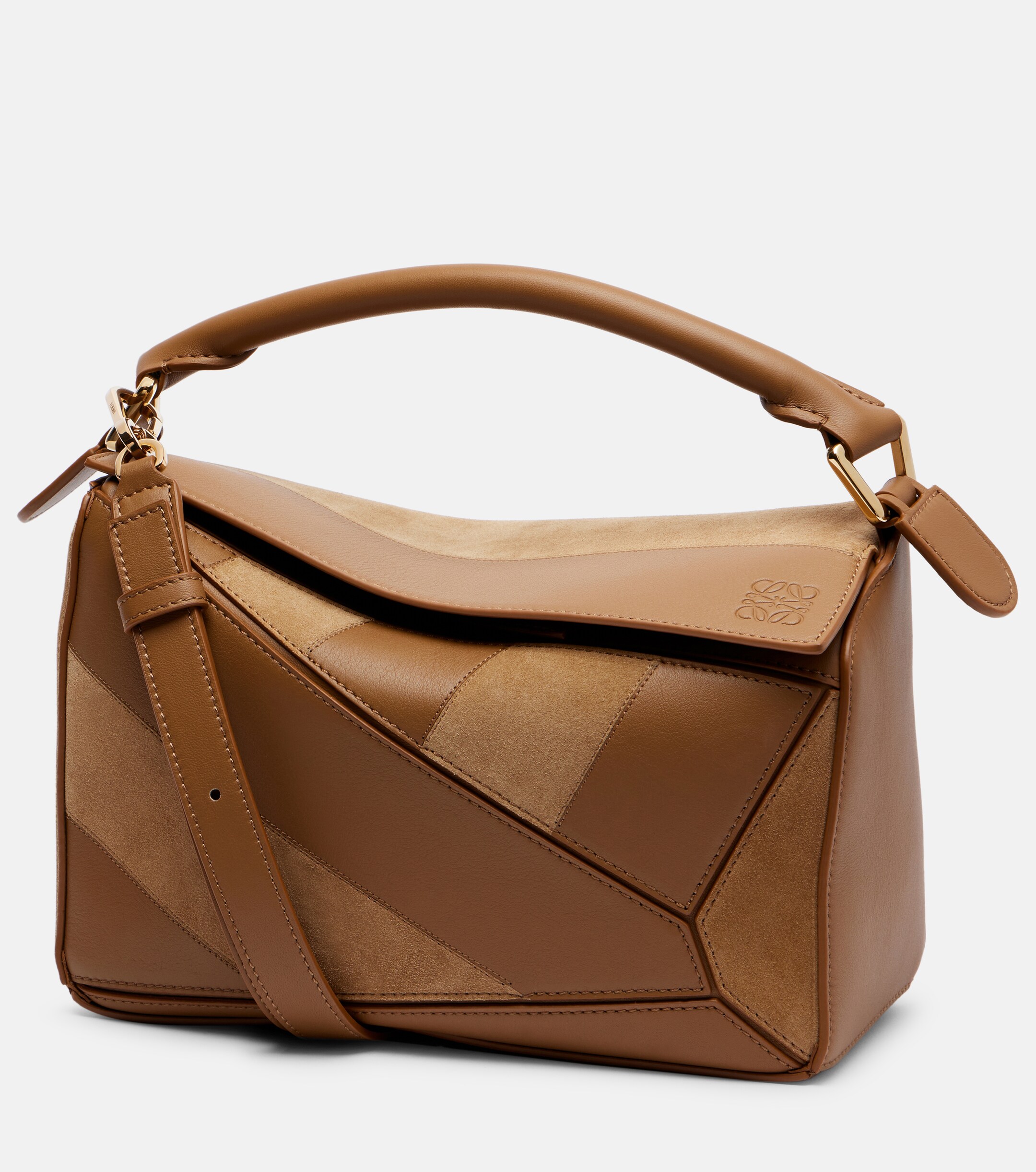 Loewe Puzzle Small leather and suede top-handle bag