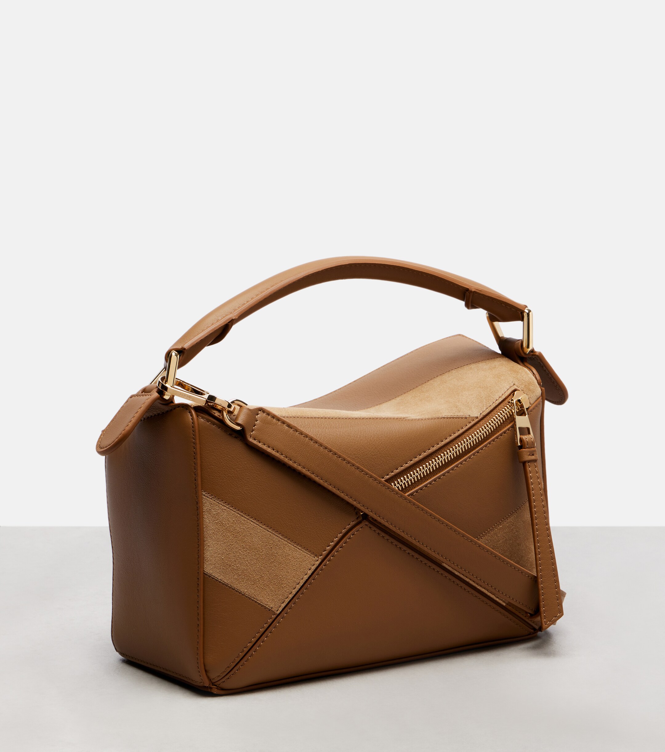 Loewe Puzzle Small leather and suede top-handle bag