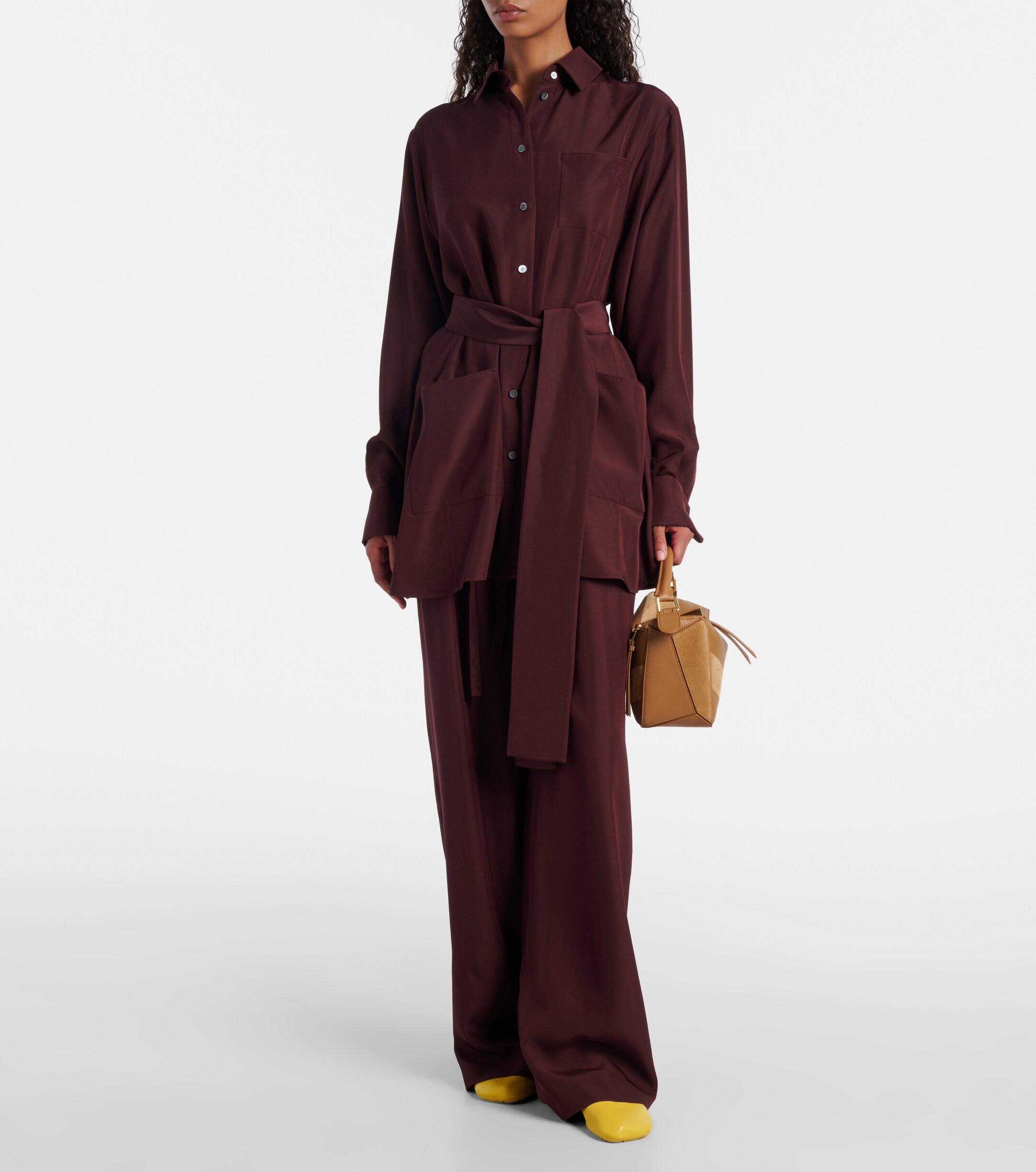 Loewe Puzzle Small leather and suede top-handle bag