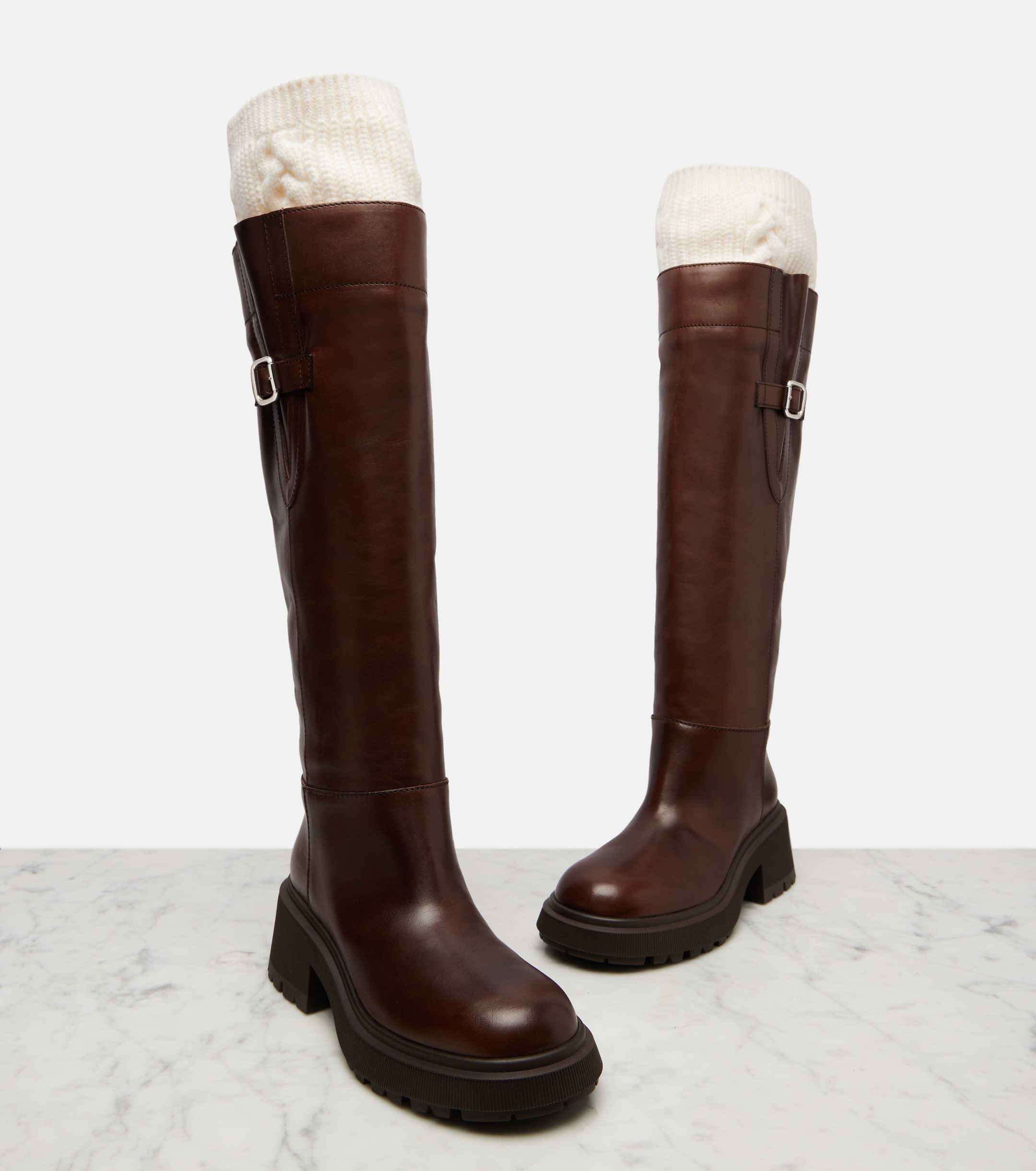 JIMMY CHOO - Tamsin leather knee-high boots | Plush