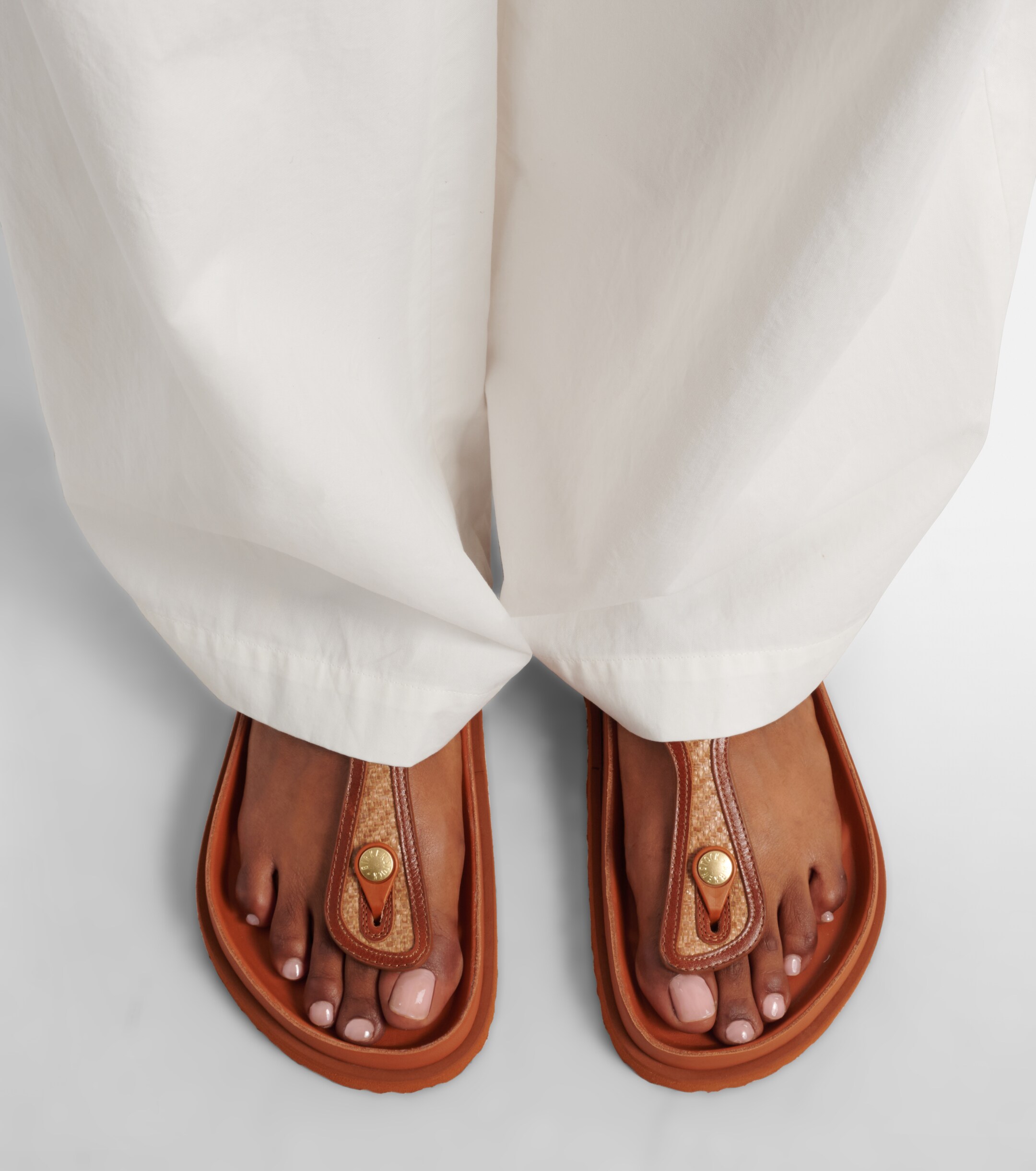 Birkenstock 1774 Birkenstock 1774 Gizeh leather-trimmed woven thong sandals