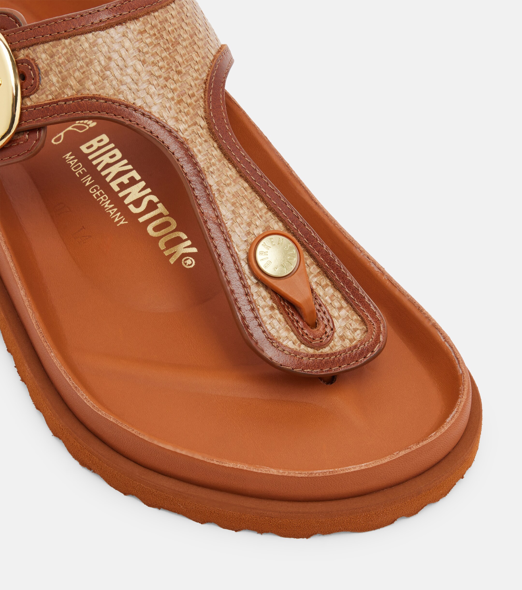 Birkenstock 1774 Birkenstock 1774 Gizeh leather-trimmed woven thong sandals