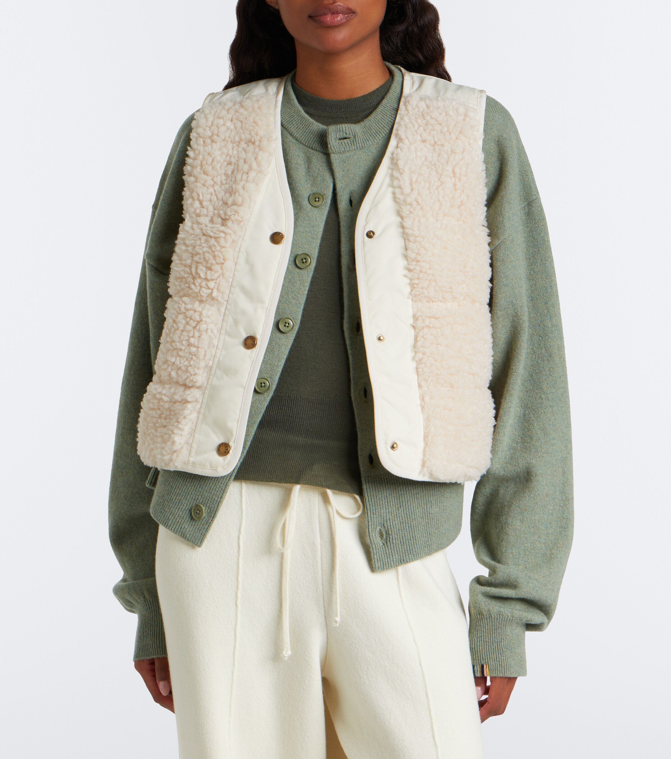 Moncler Moncler Teddy-trimmed technical vest