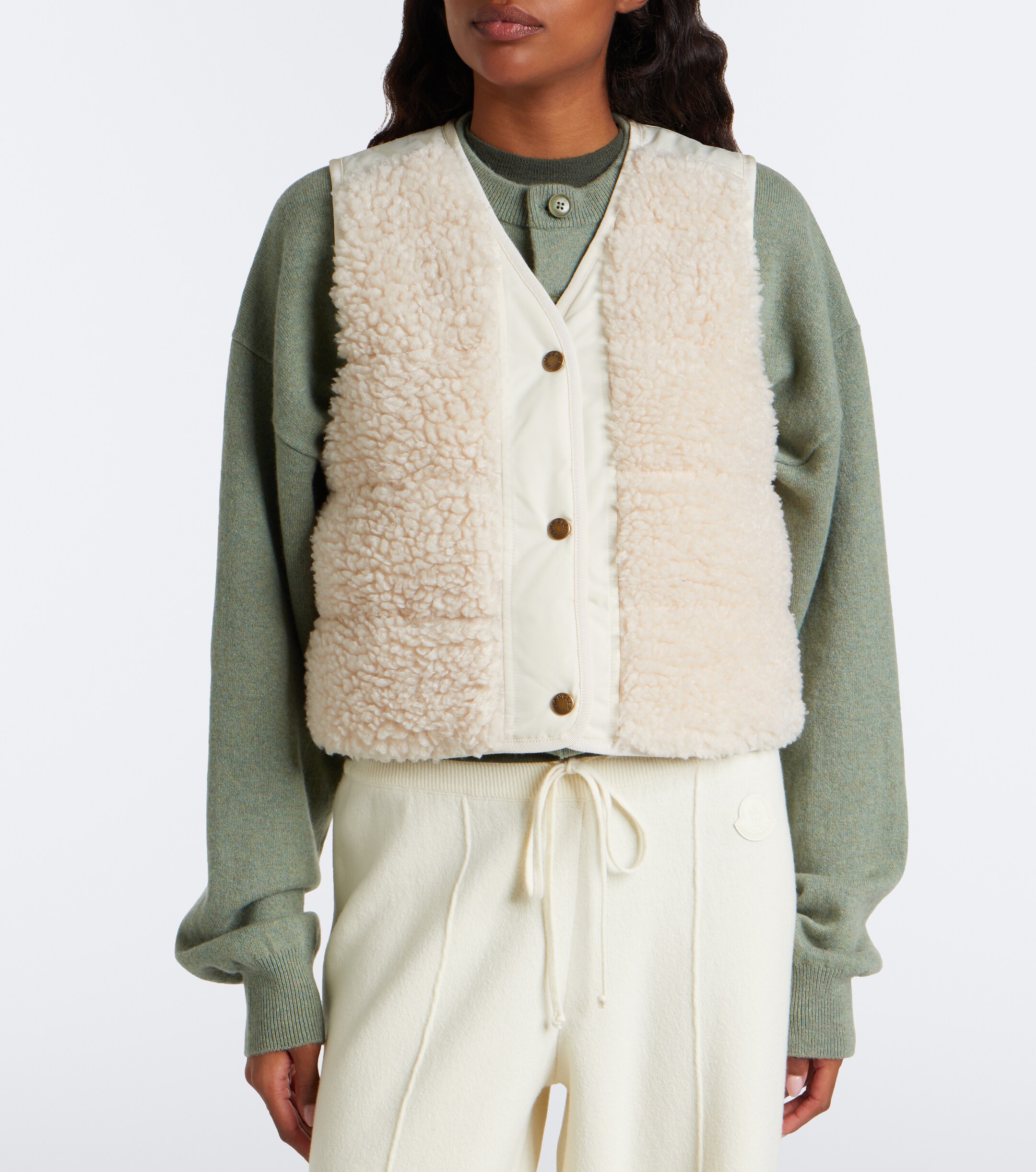 Moncler Moncler Teddy-trimmed technical vest