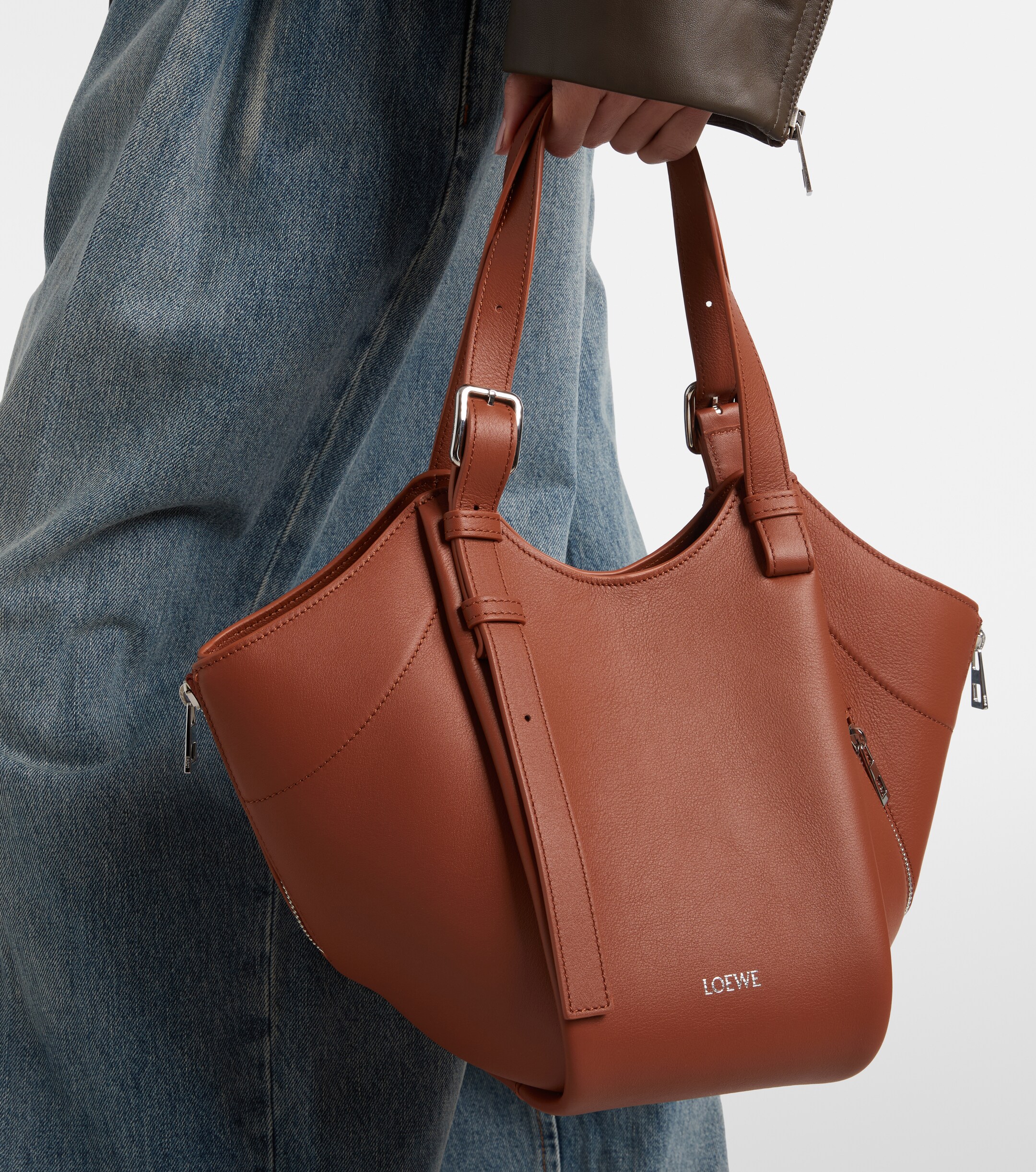 Loewe Hammock Flip leather tote bag