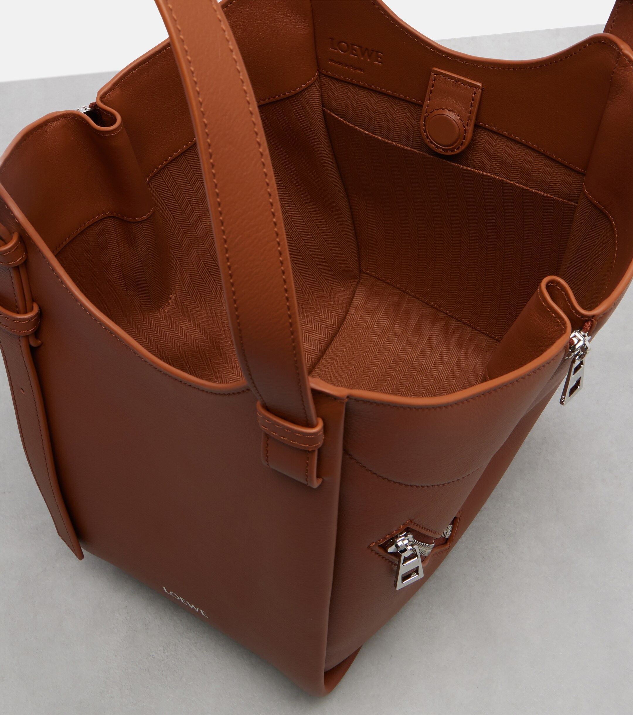 Loewe Hammock Flip leather tote bag