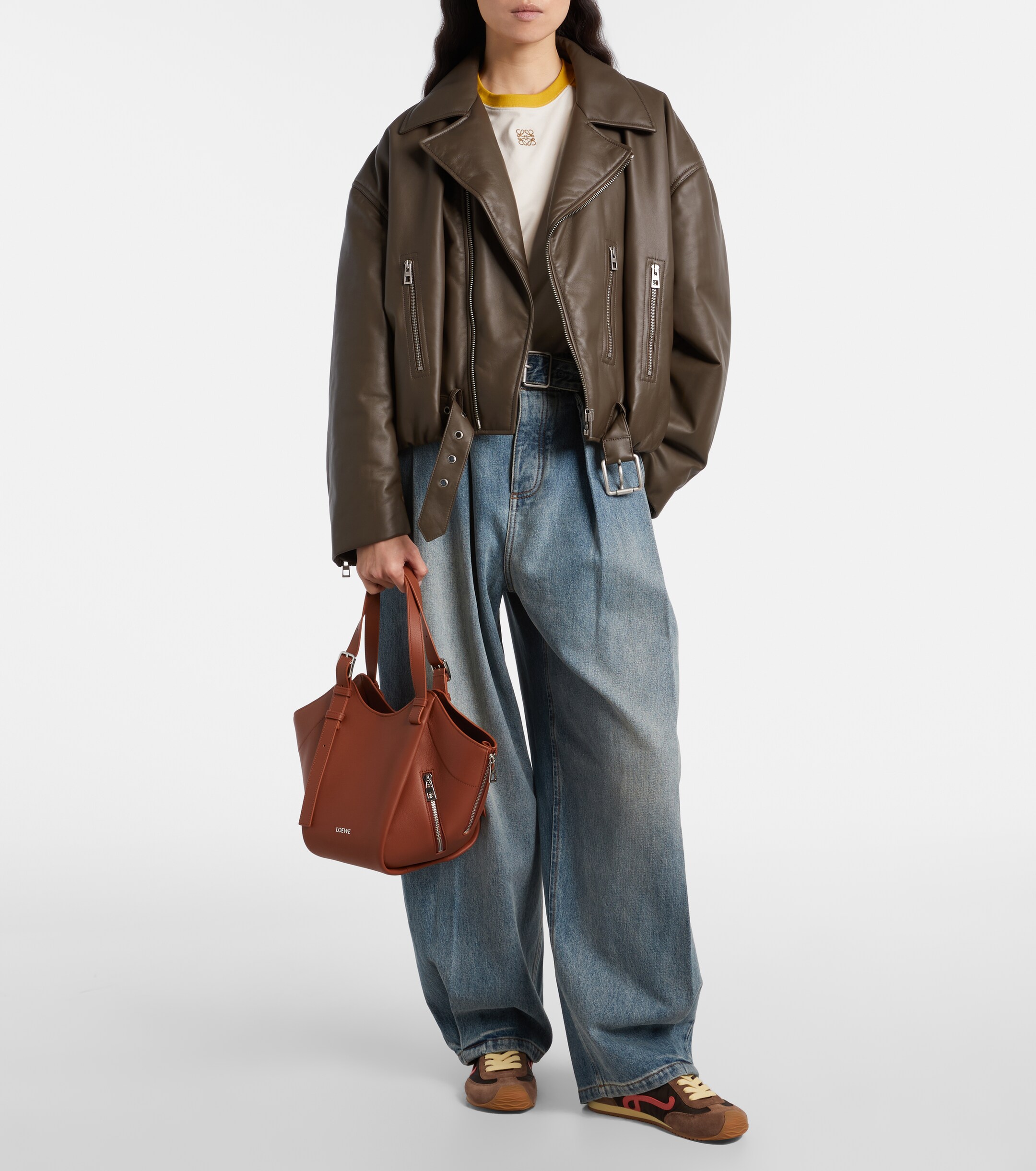Loewe Hammock Flip leather tote bag