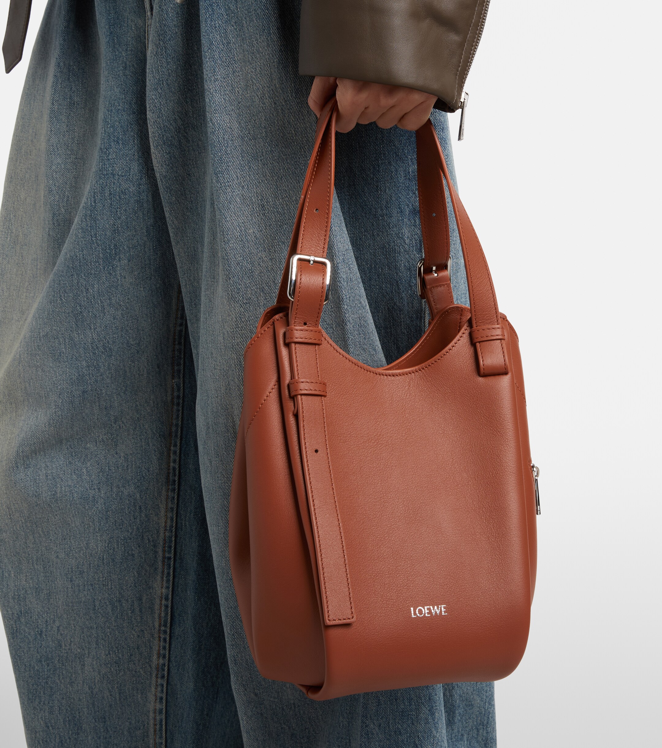 Loewe Hammock Flip leather tote bag