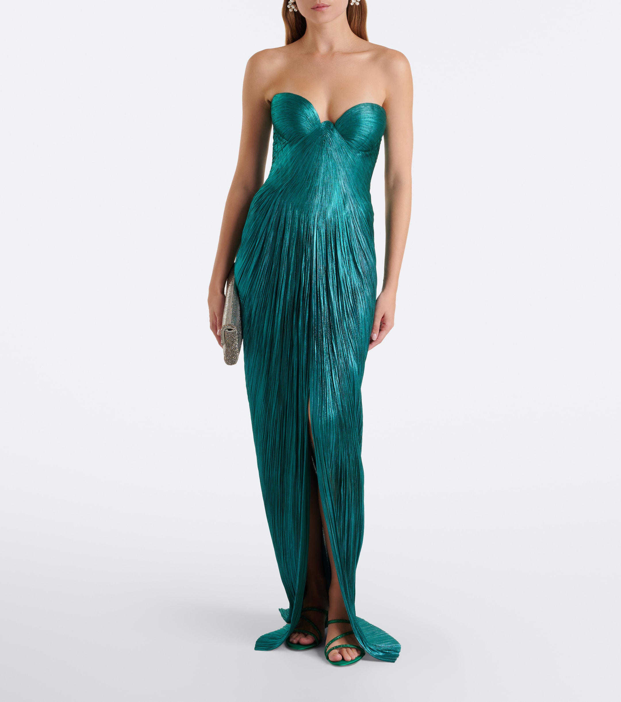 Maria Lucia Hohan Maria Lucia Hohan Nadira pleated silk bustier gown