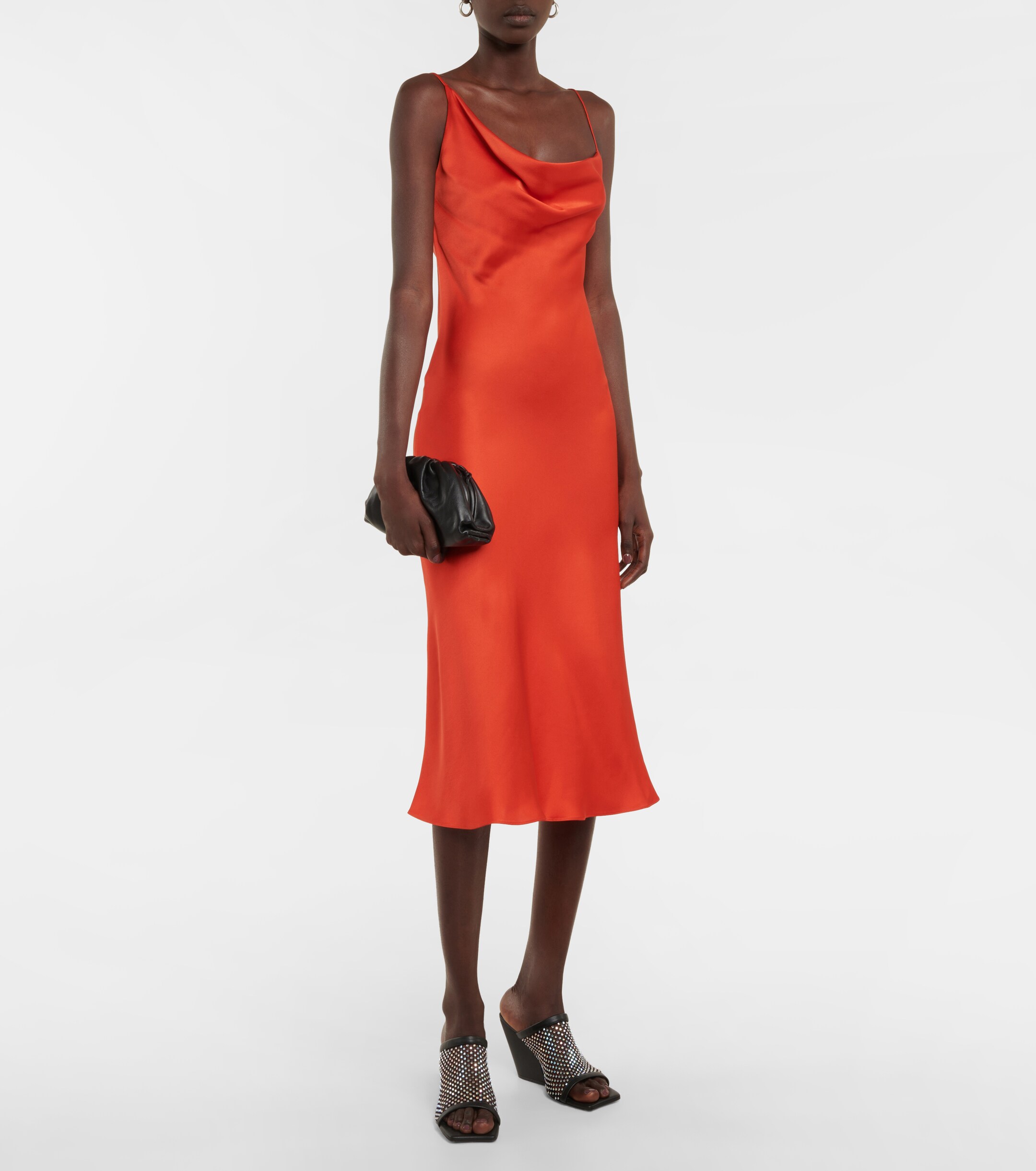 Stella McCartney Asymmetric cowl-neck slip dress