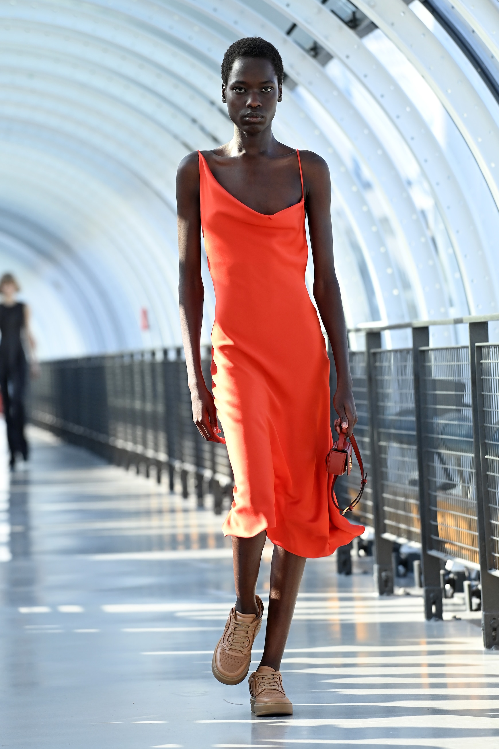 Stella McCartney Asymmetric cowl-neck slip dress thumbnail
