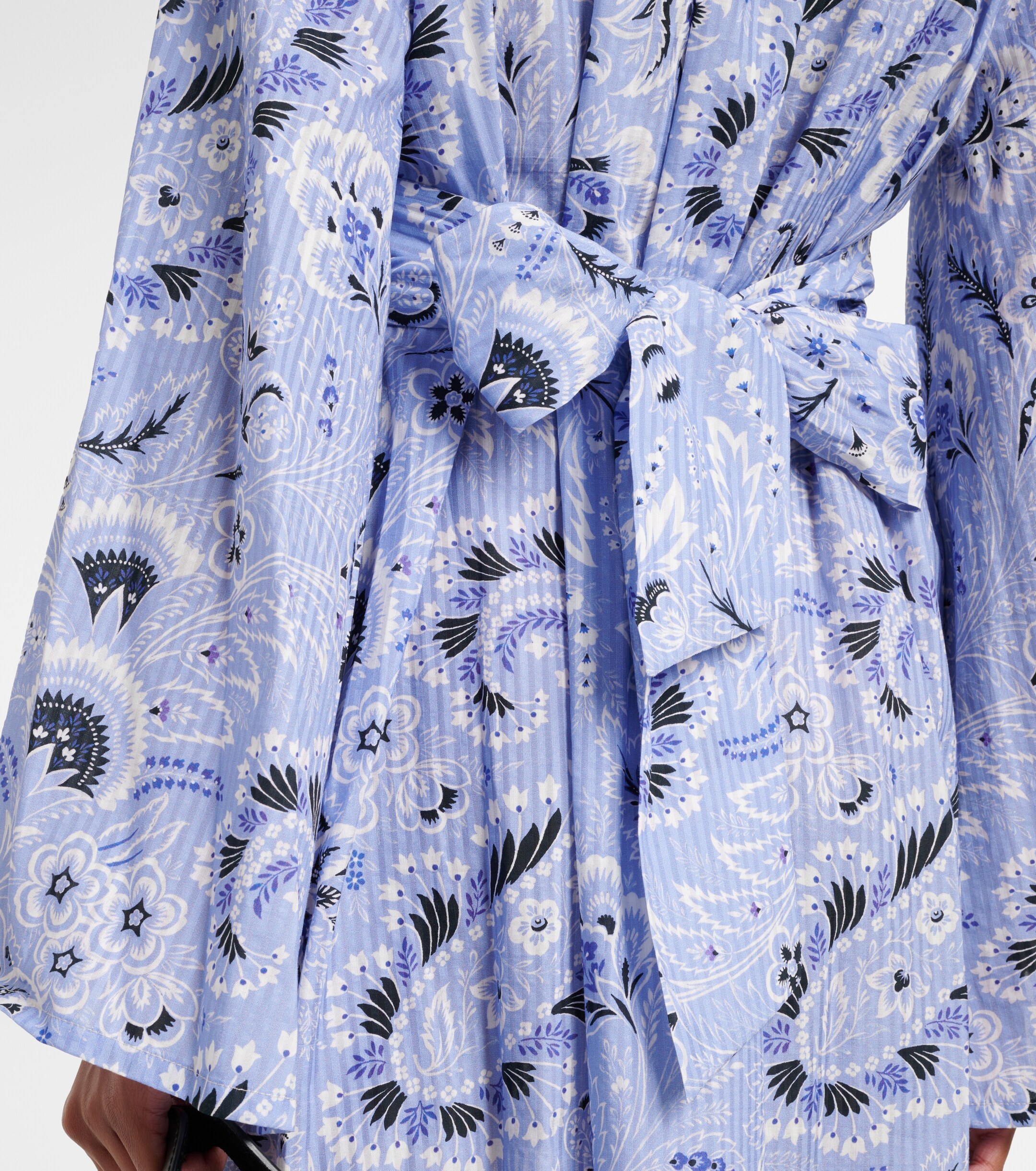 Etro V-neck printed cotton-blend minidress