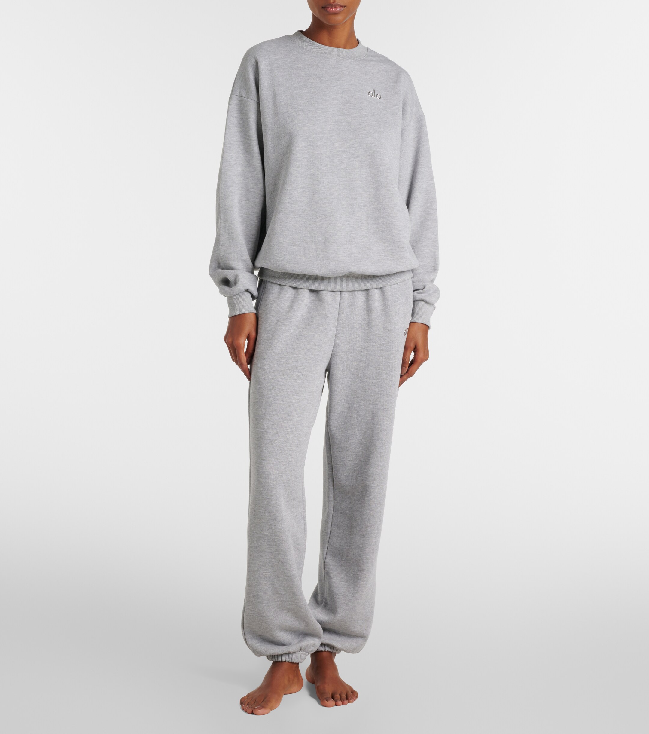 Alo Yoga Accolade cotton-blend fleece sweatshirt