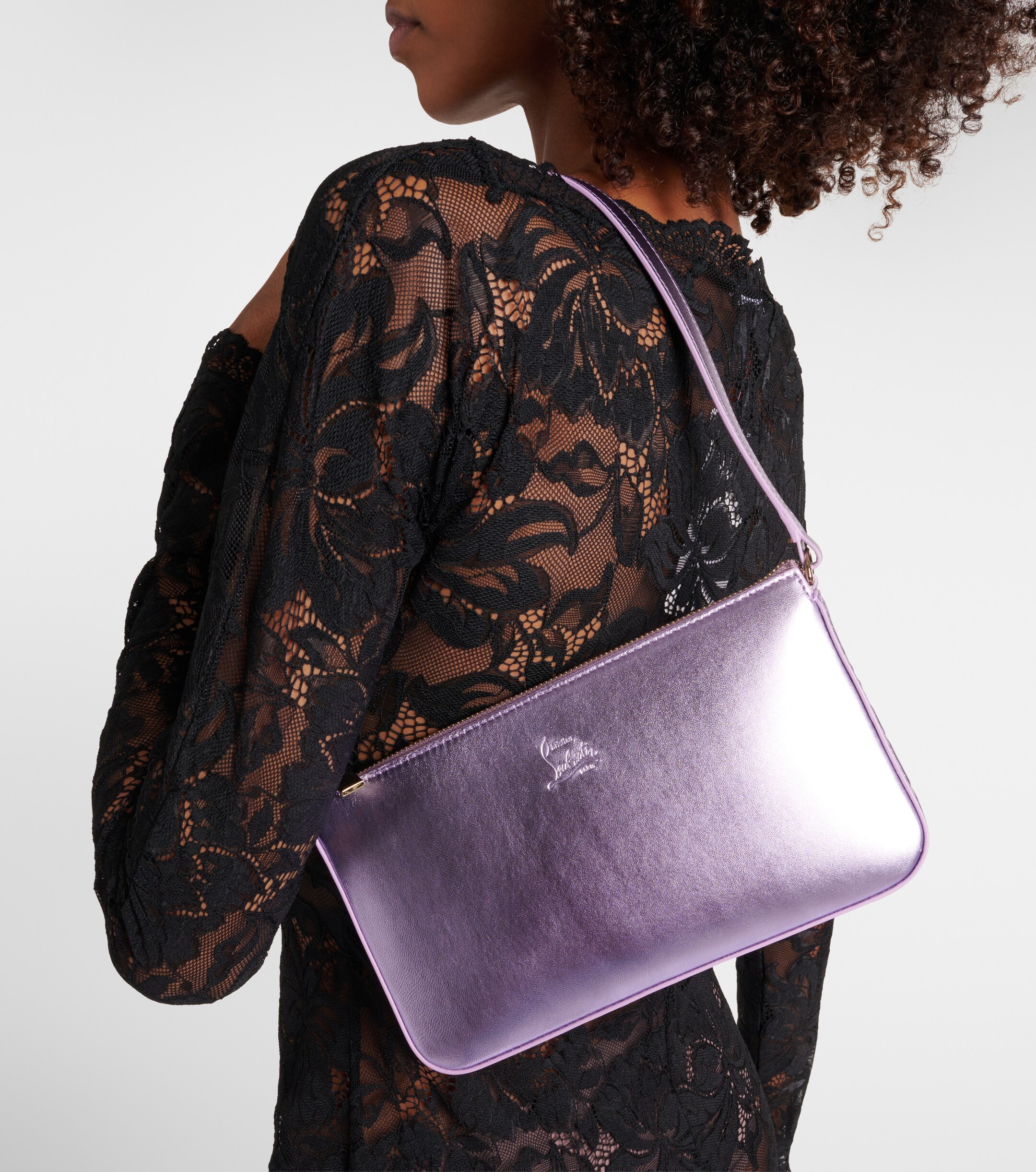 CHRISTIAN LOUBOUTIN Loubila metallic leather shoulder bag