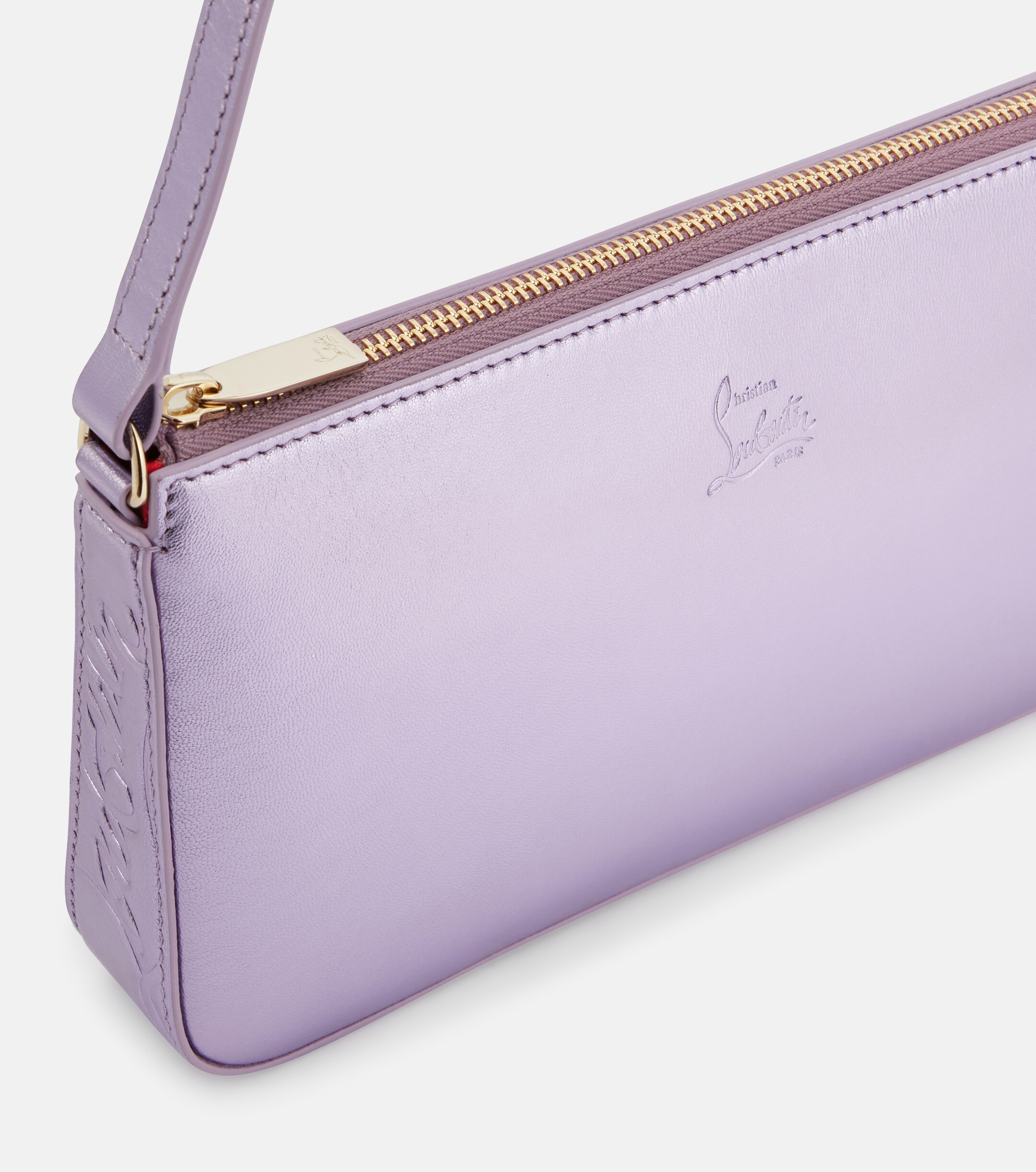 CHRISTIAN LOUBOUTIN Loubila metallic leather shoulder bag