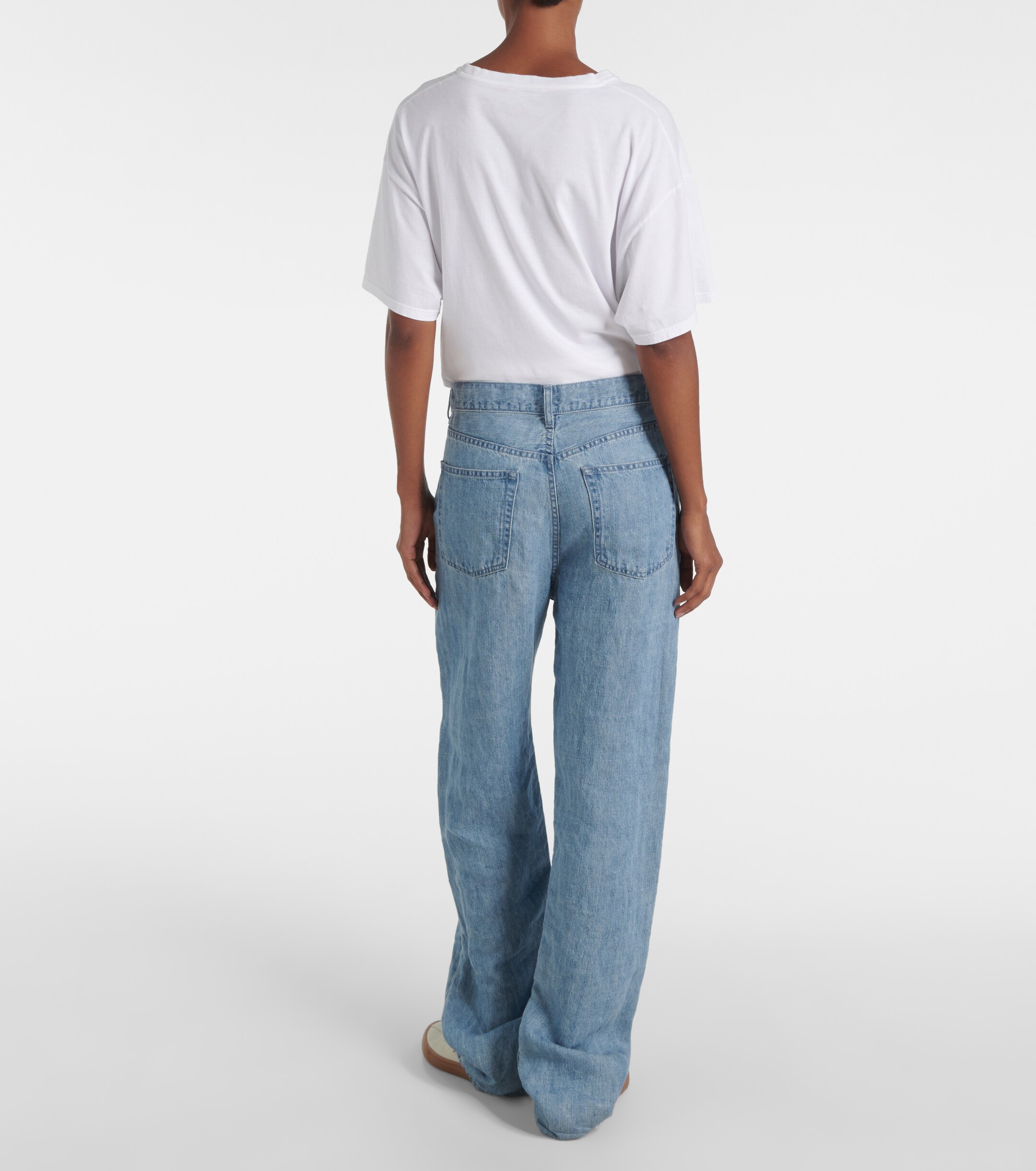 The Row - Tarley mid-rise linen wide-leg jeans | Plush