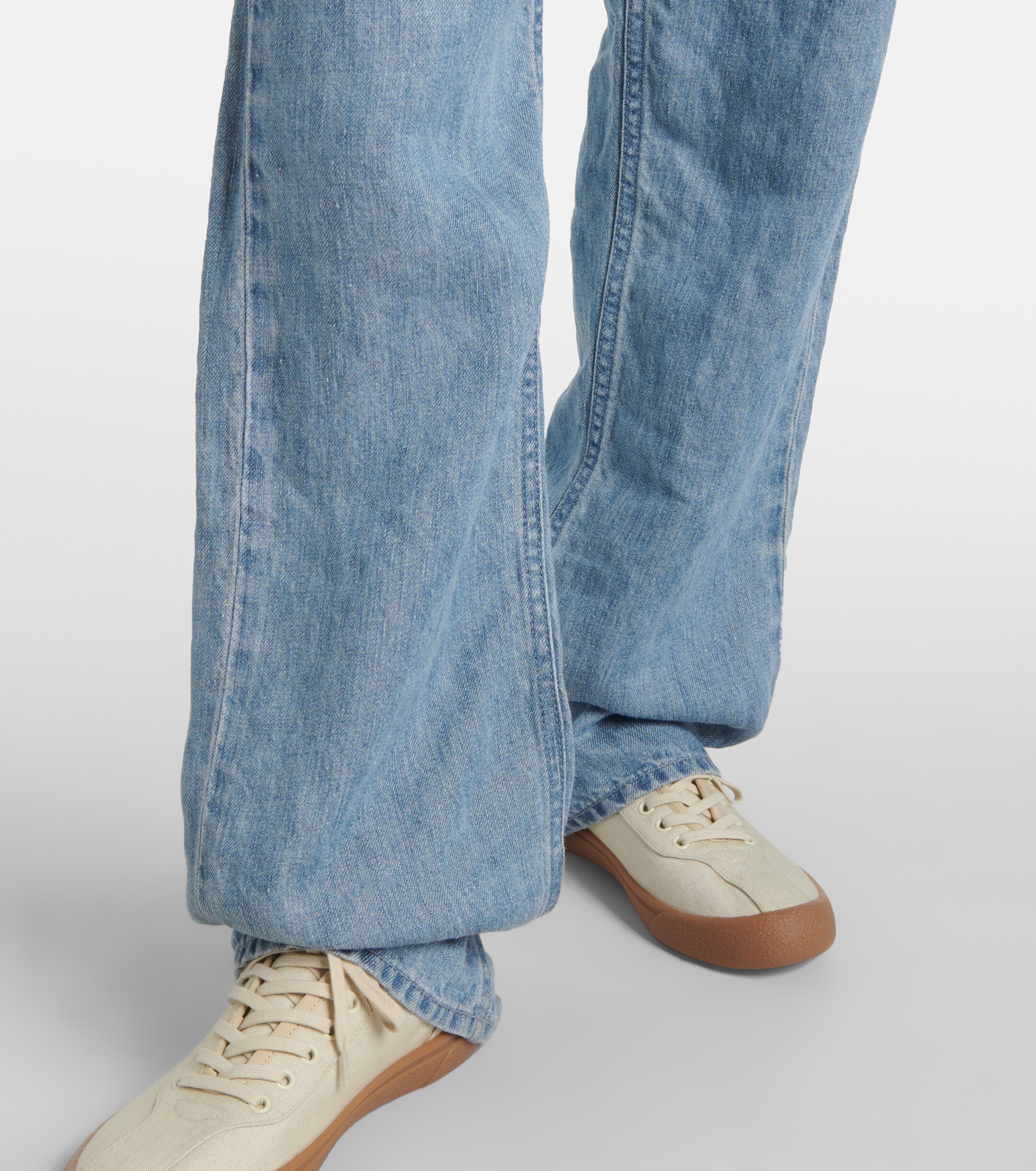The Row - Tarley mid-rise linen wide-leg jeans | Plush