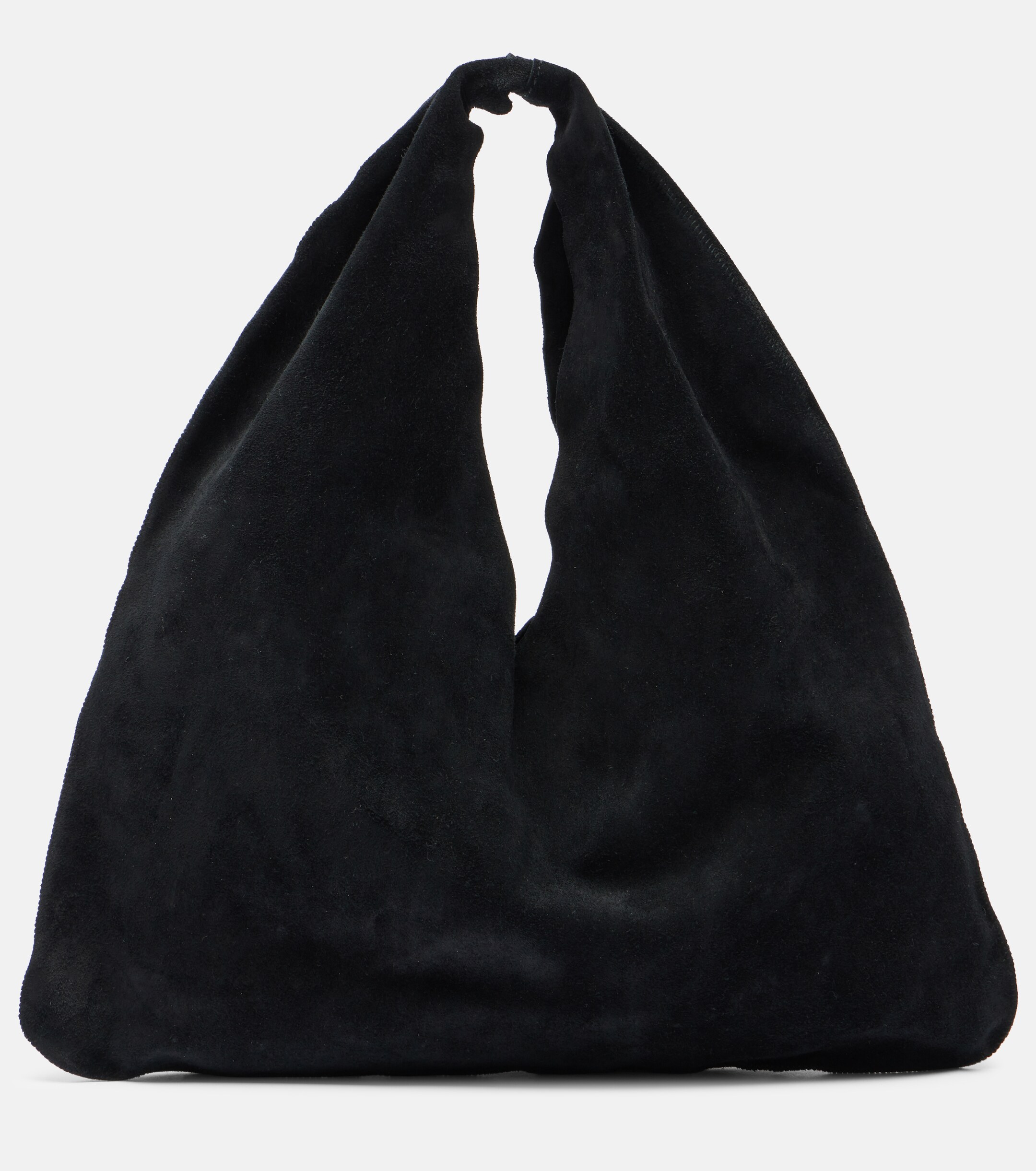 The Row Bindle Small suede top-handle bag