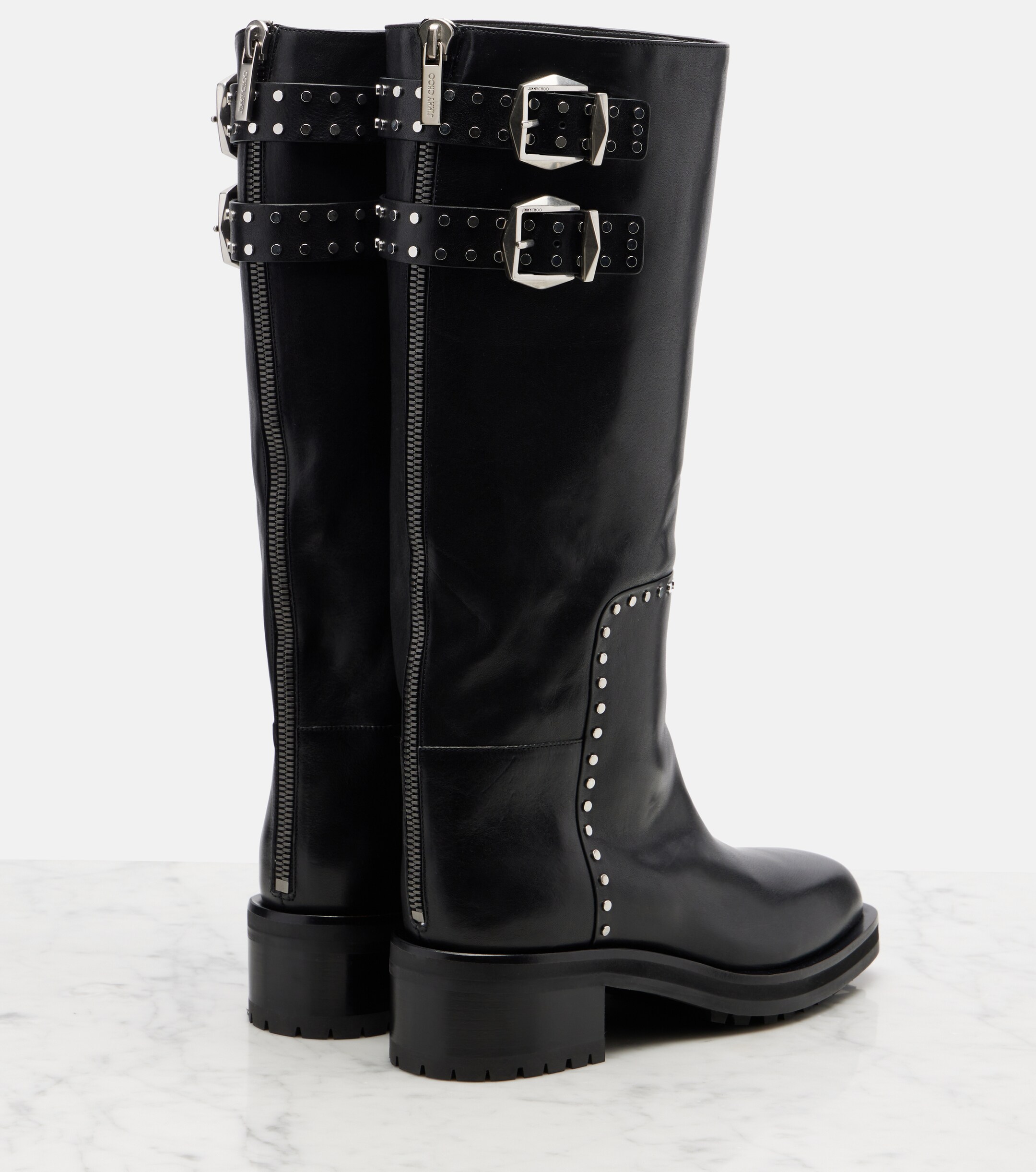 JIMMY CHOO - Brooklyn leather biker boots | Plush