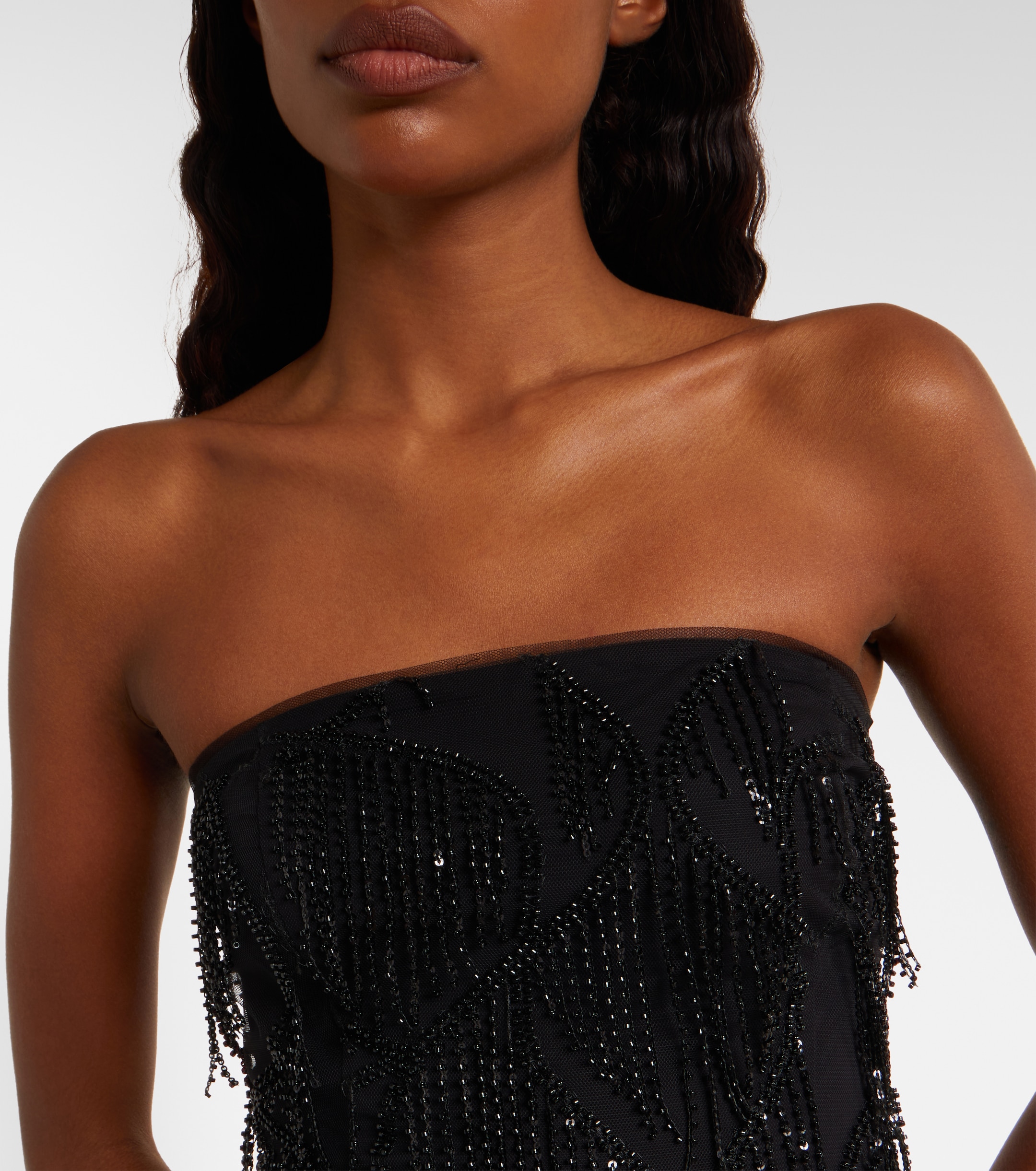 Rotate Albertina sequined strapless top 