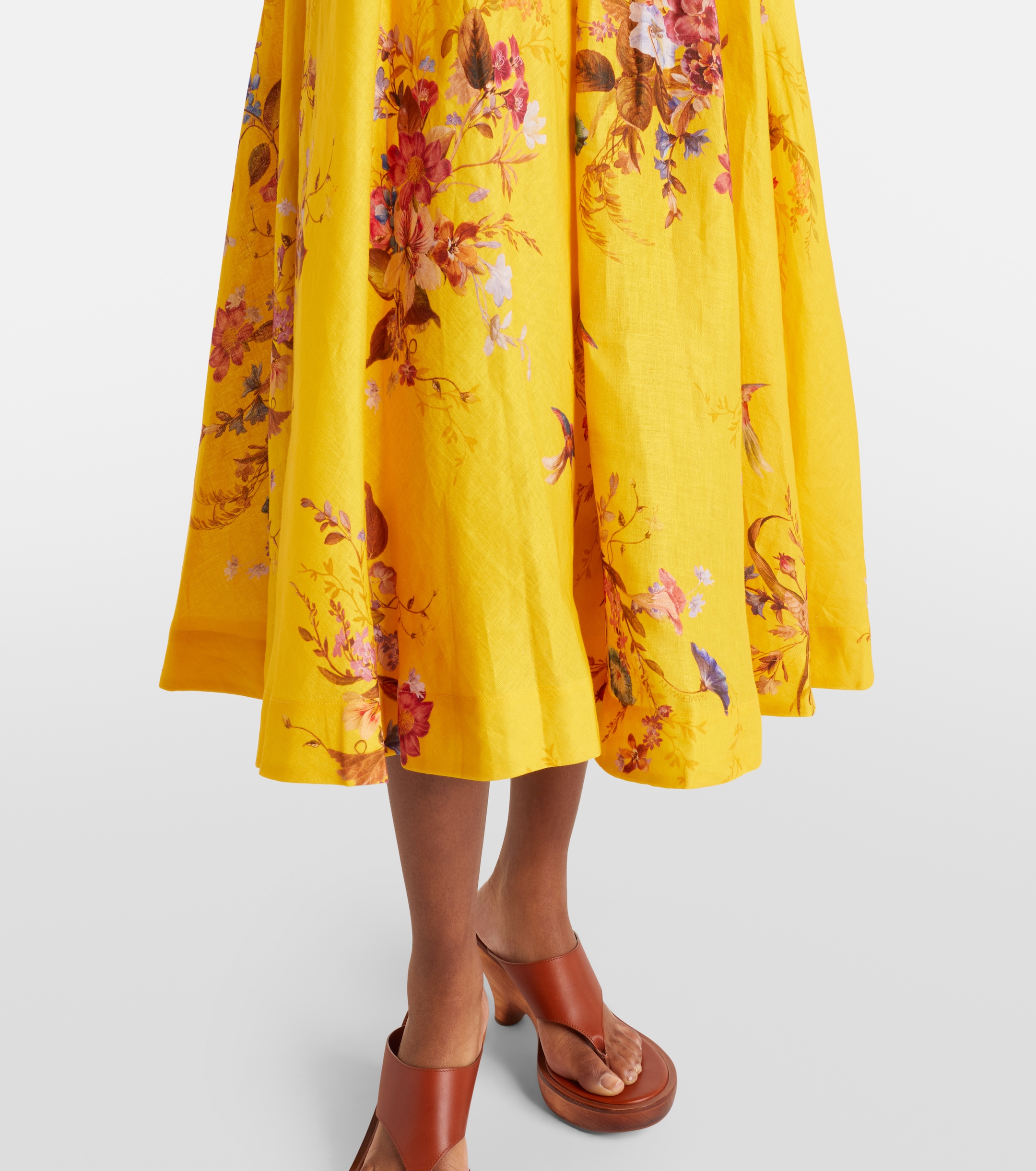 Zimmermann - Patience floral cutout linen midi dress | Plush