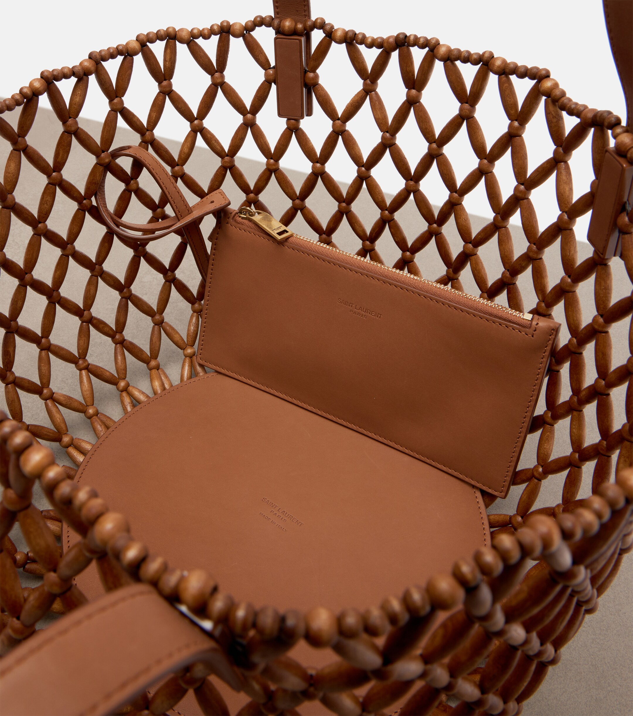 Saint Laurent Panier Small wooden basket bag