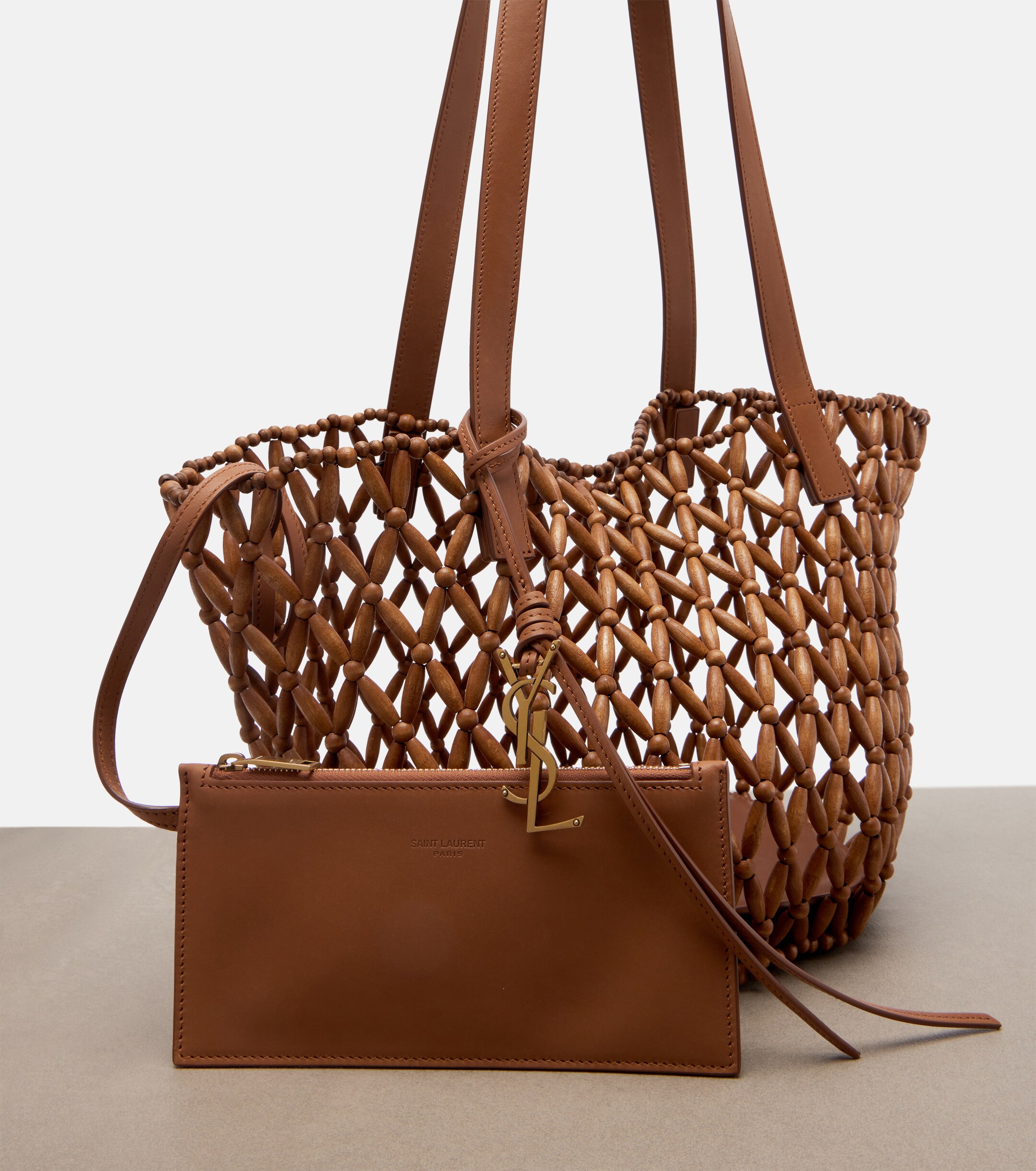 Saint Laurent Panier Small wooden basket bag