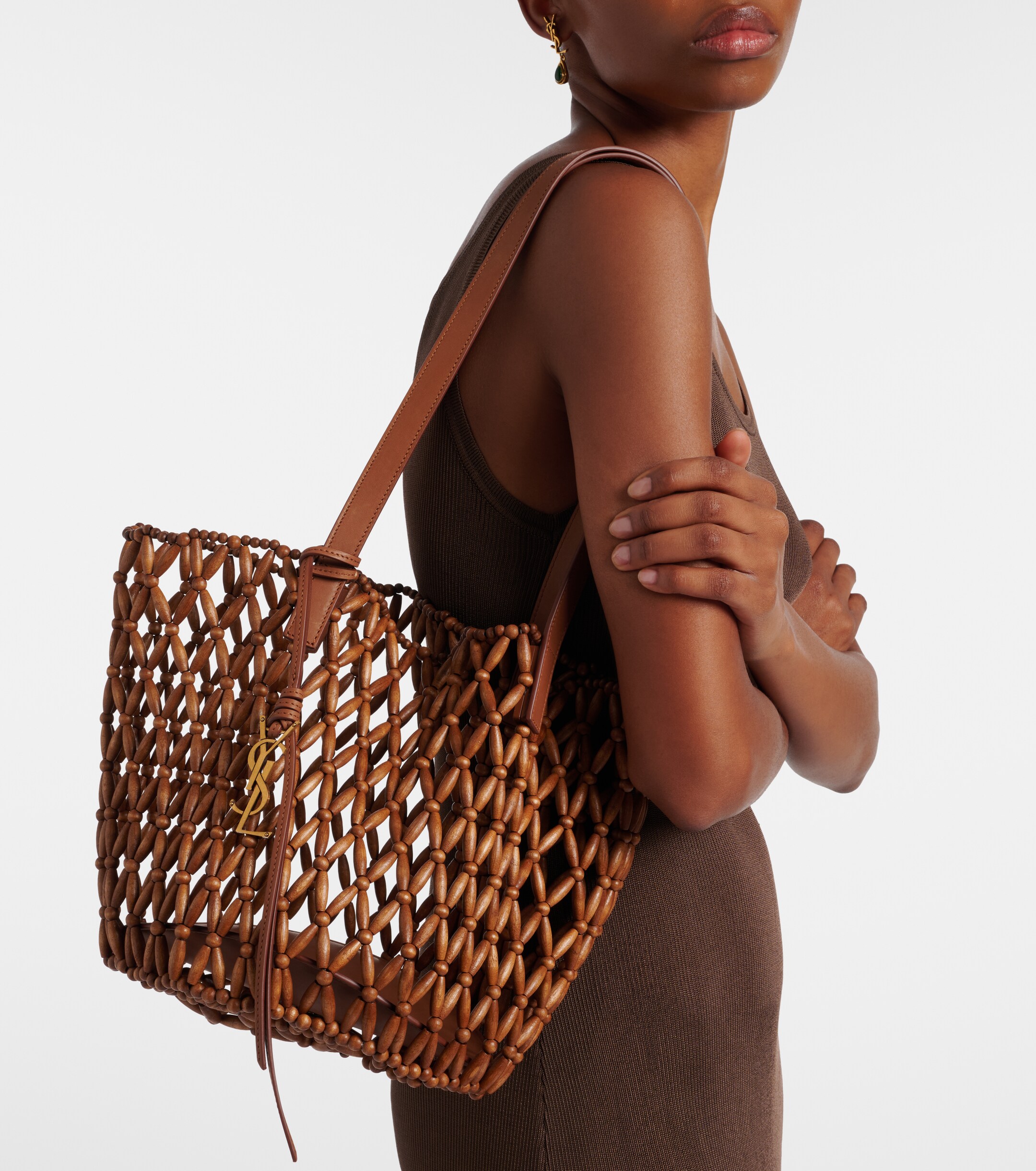 Saint Laurent Panier Small wooden basket bag