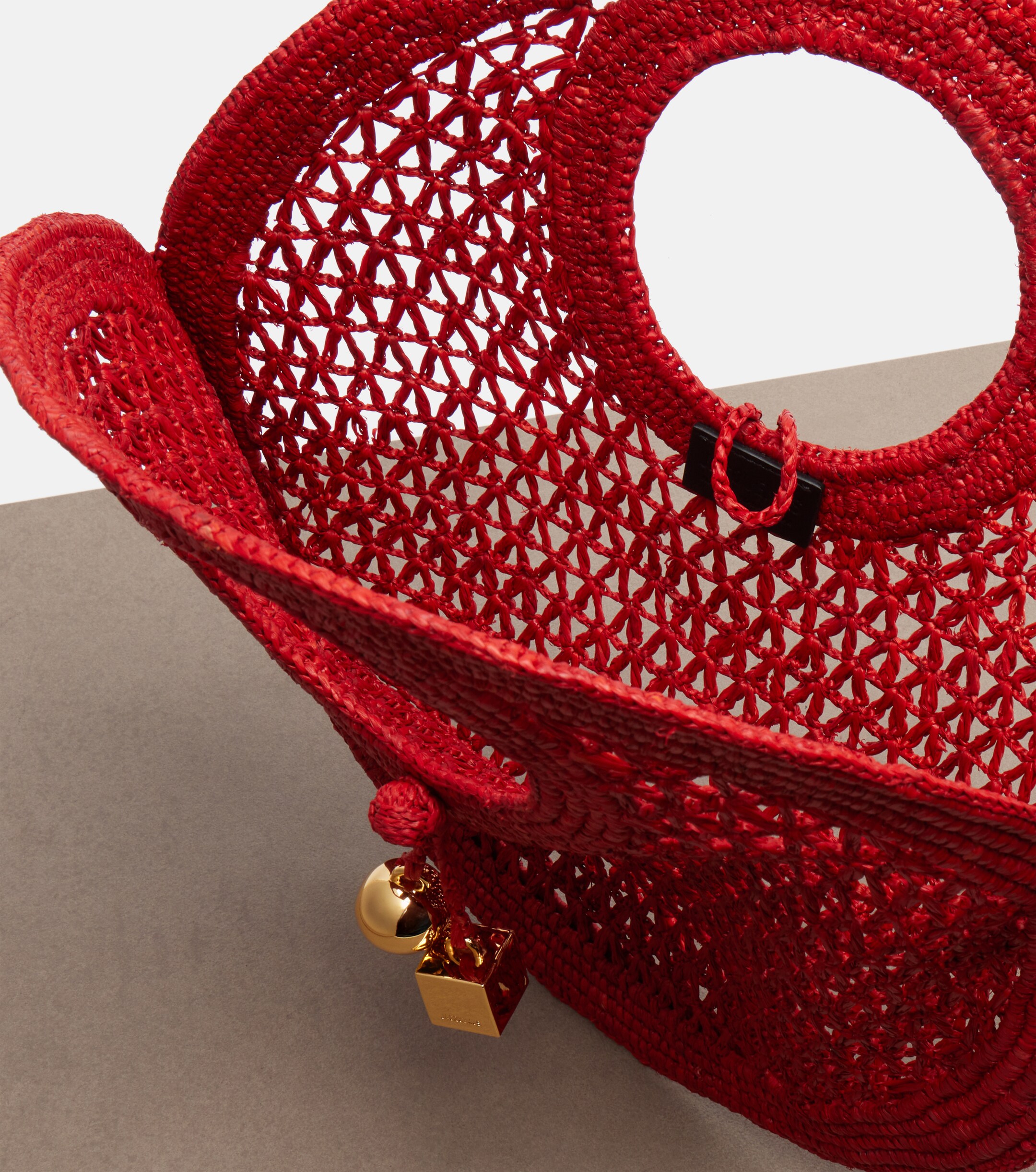 Jacquemus Spiaggia Small raffia top-handle bag