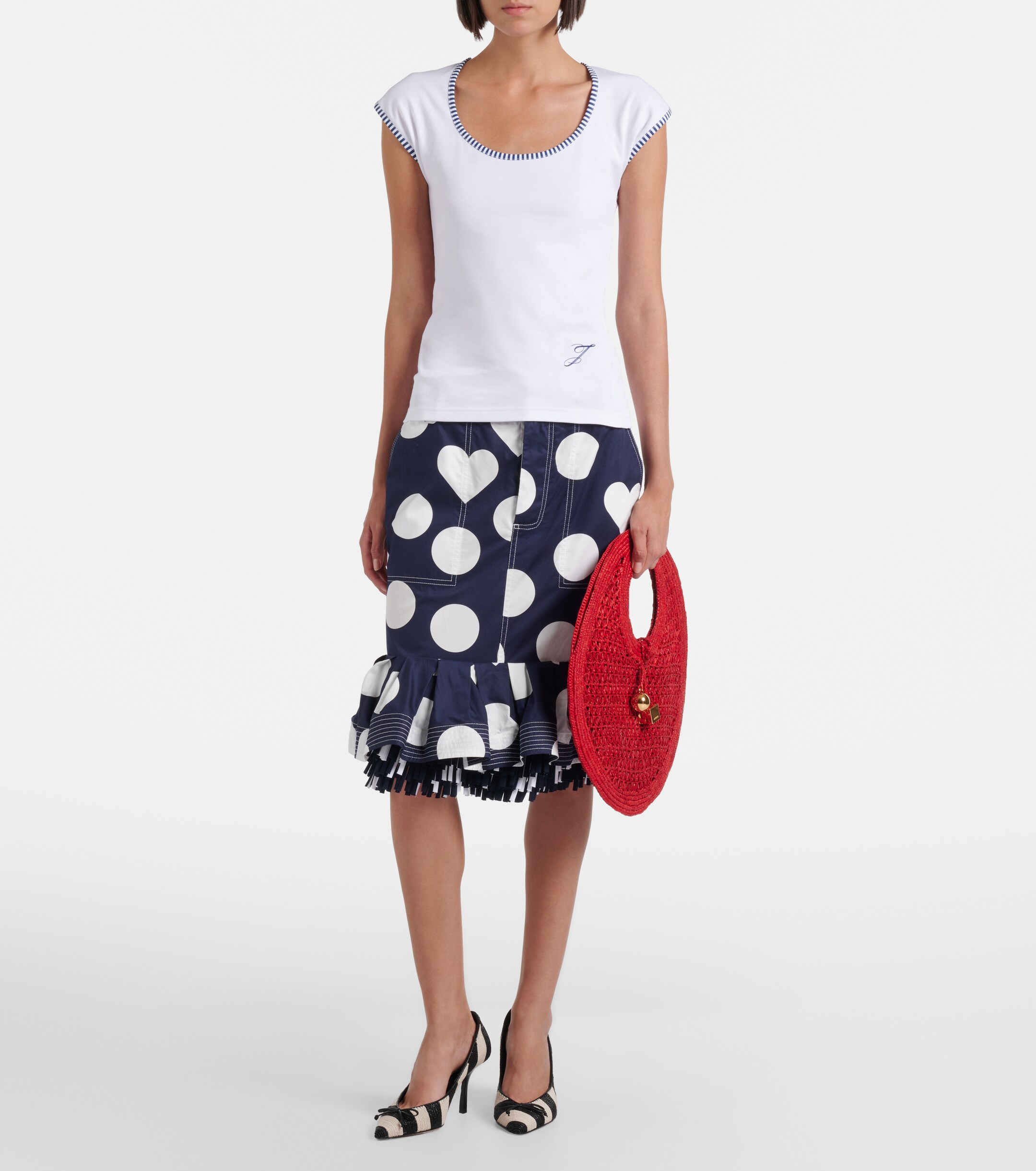 Jacquemus Spiaggia Small raffia top-handle bag