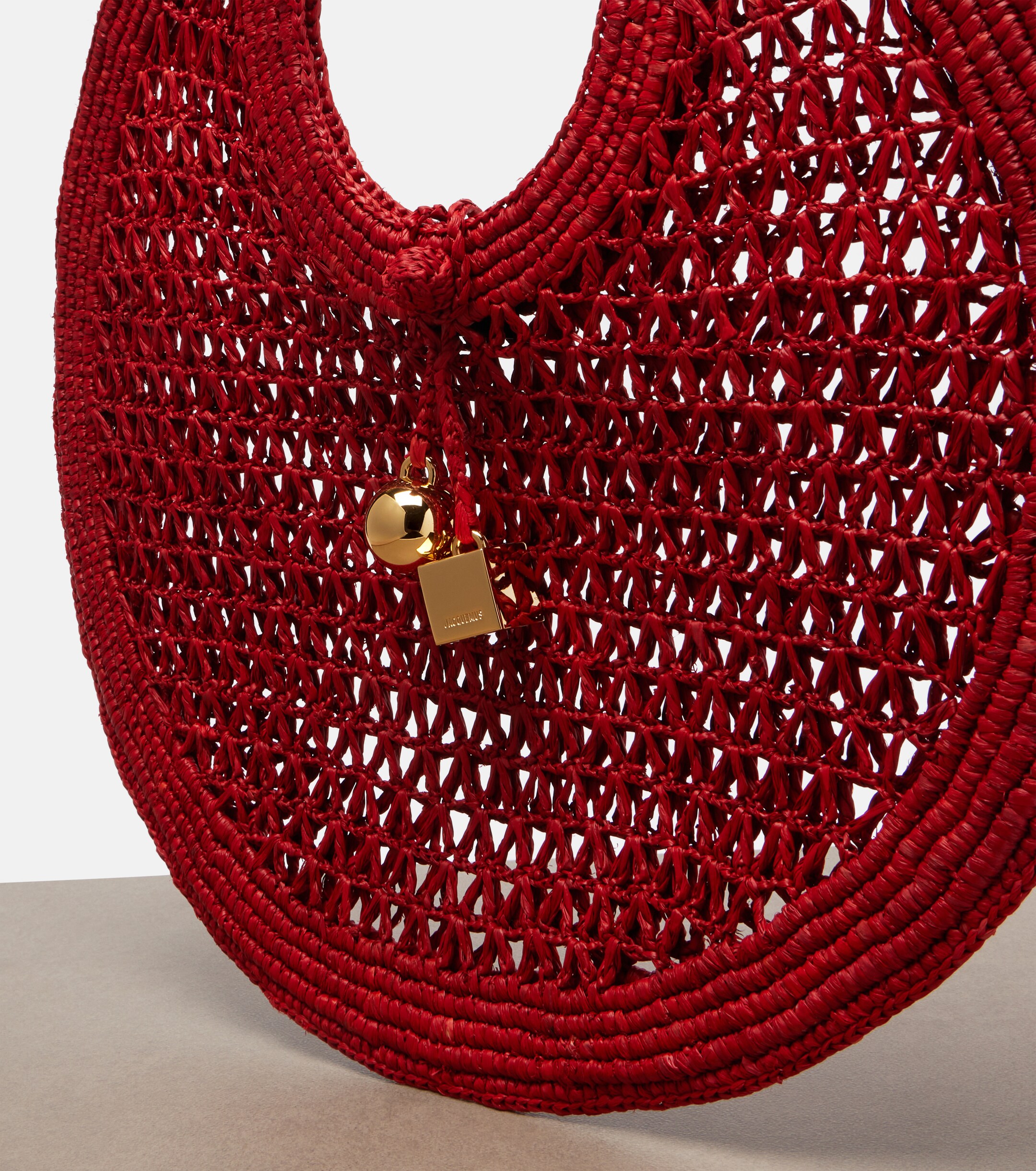Jacquemus Spiaggia Small raffia top-handle bag