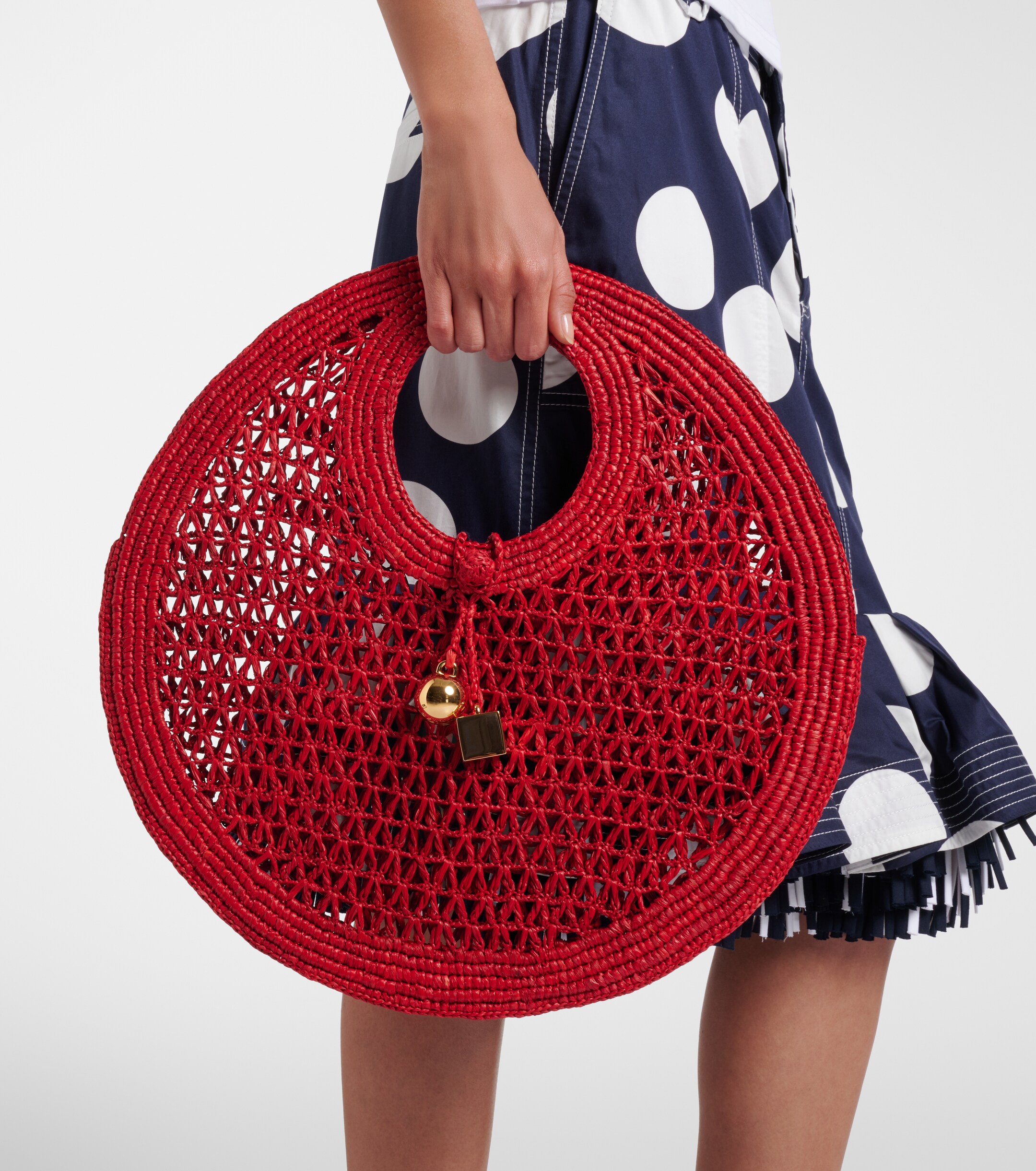 Jacquemus Spiaggia Small raffia top-handle bag
