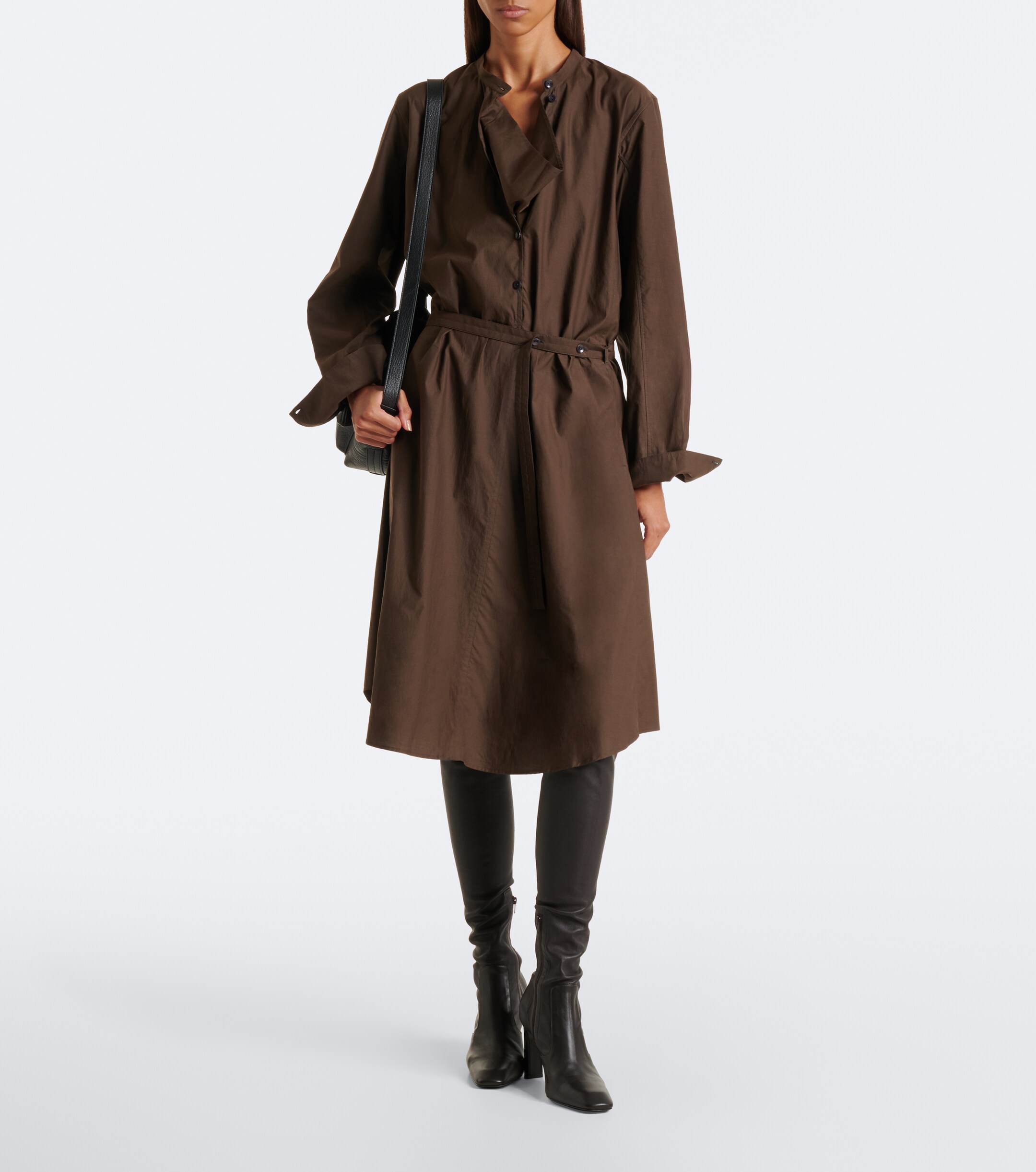 Lemaire Lemaire Vareuse belted cotton and silk midi dress
